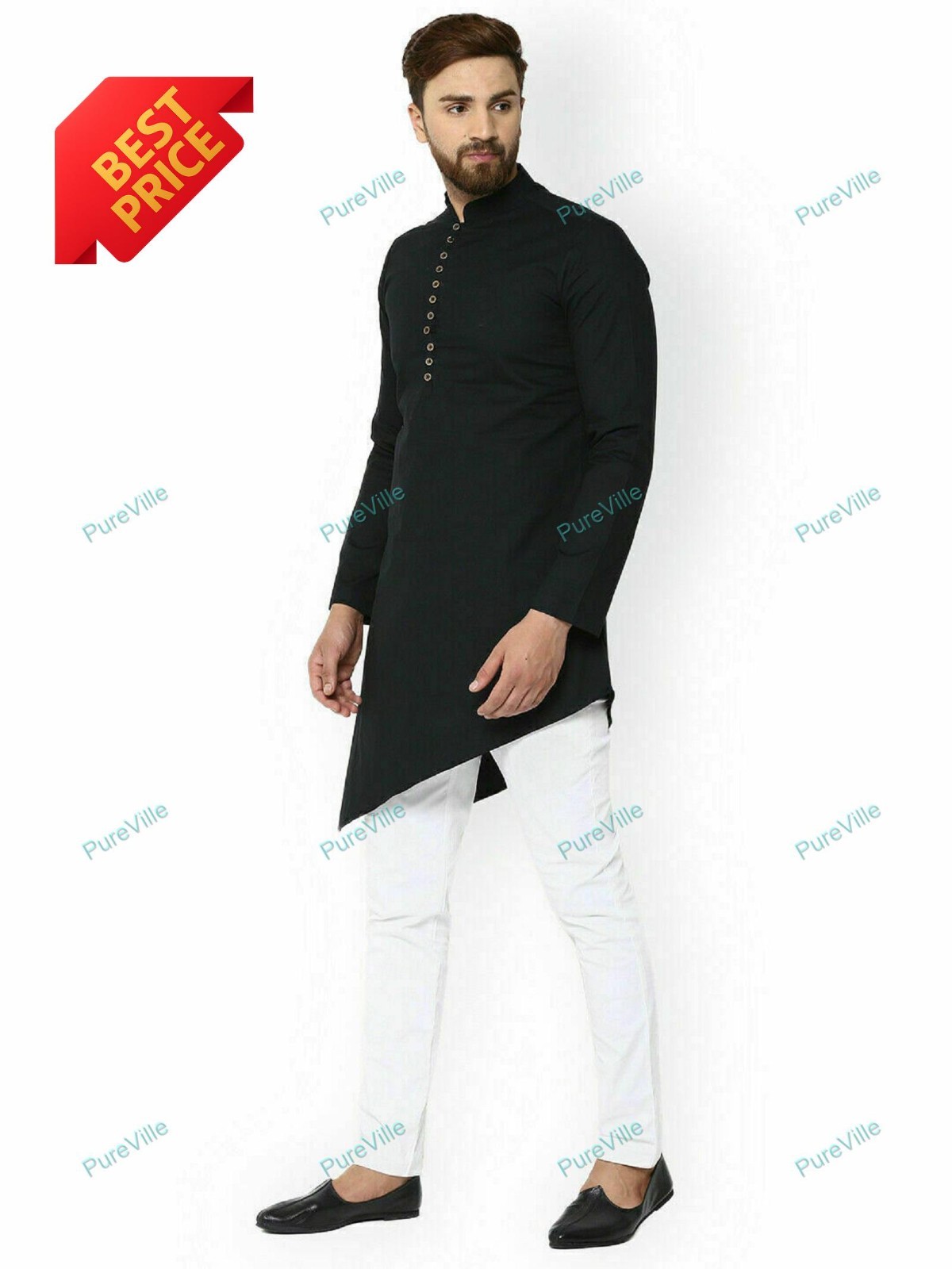 Mens Kurta Traditional Fashion Shirt Ethnic Wear Mens Regular Size Kurta Cotton