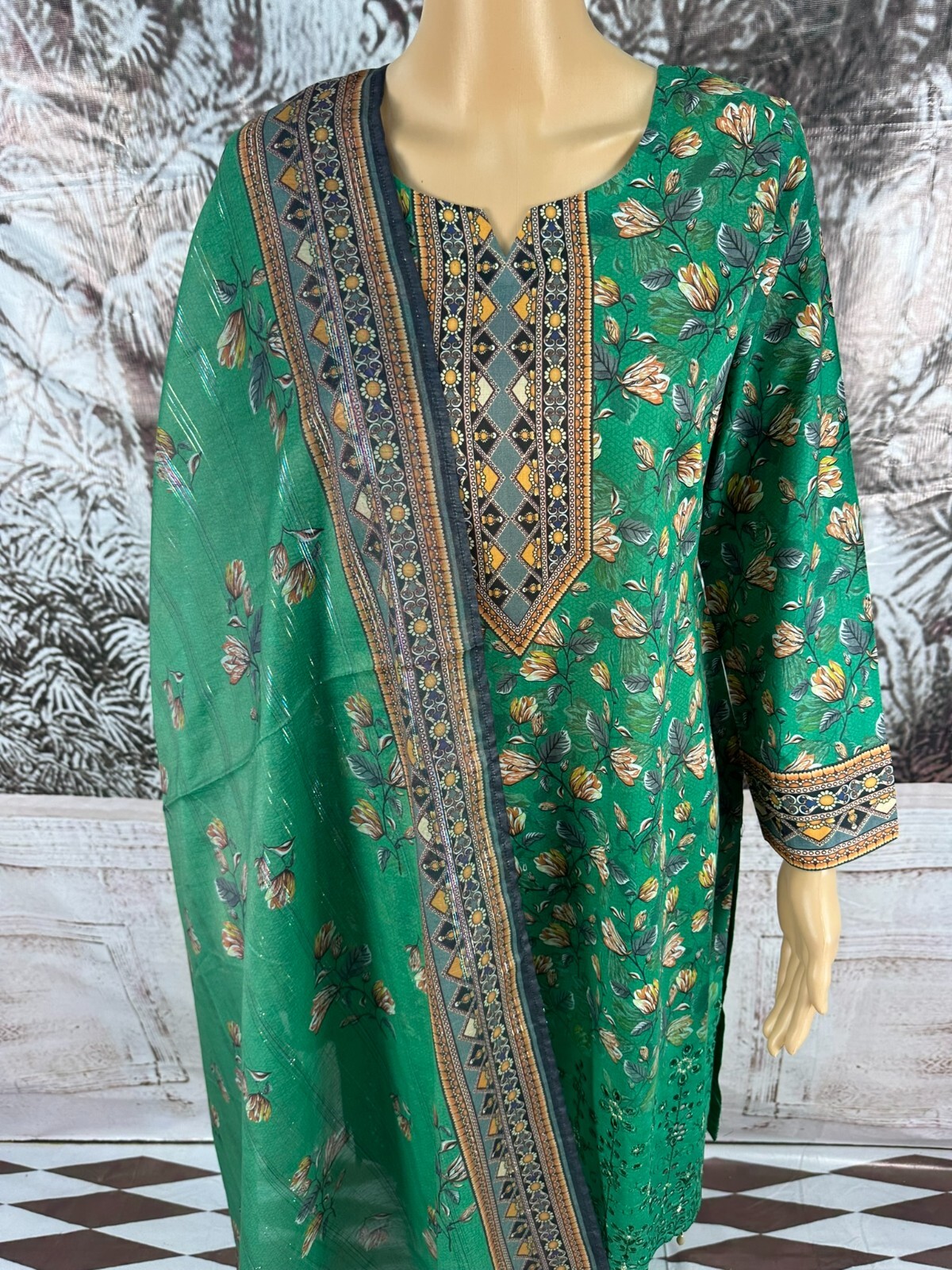 MTF GUL-E-BAHAR DIGITAL PRINTED EMBROIDERED CHIKANKARI 3 PIECE READY TO WEAR