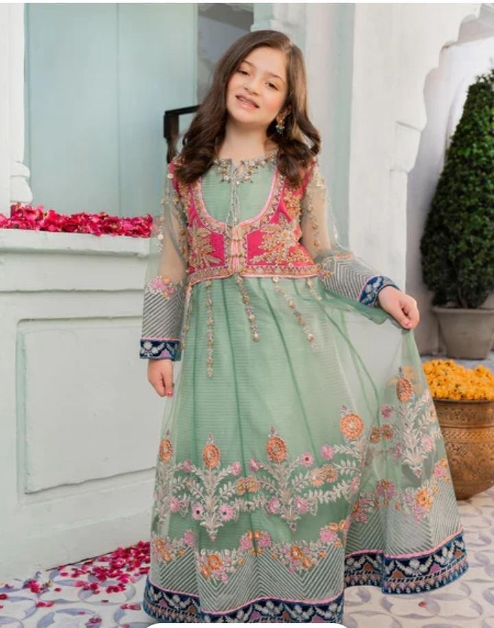 Traditional Shalwar Kameez Kids Size 8-10 Year Fancy Work Embroidered Outfit Eid