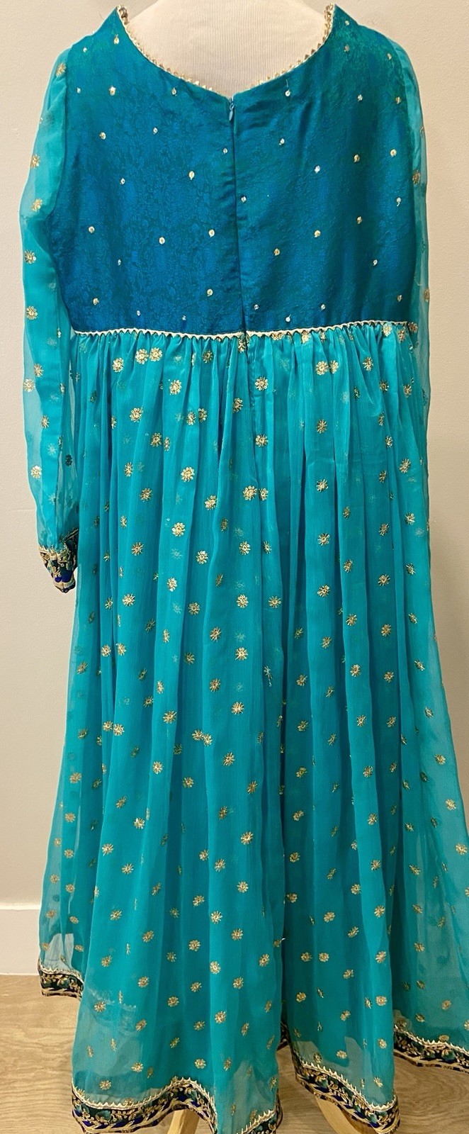 Anarkali Style 3pc Teen Set Formal Wear Size 12-13 Girls Frock Pants Duppata