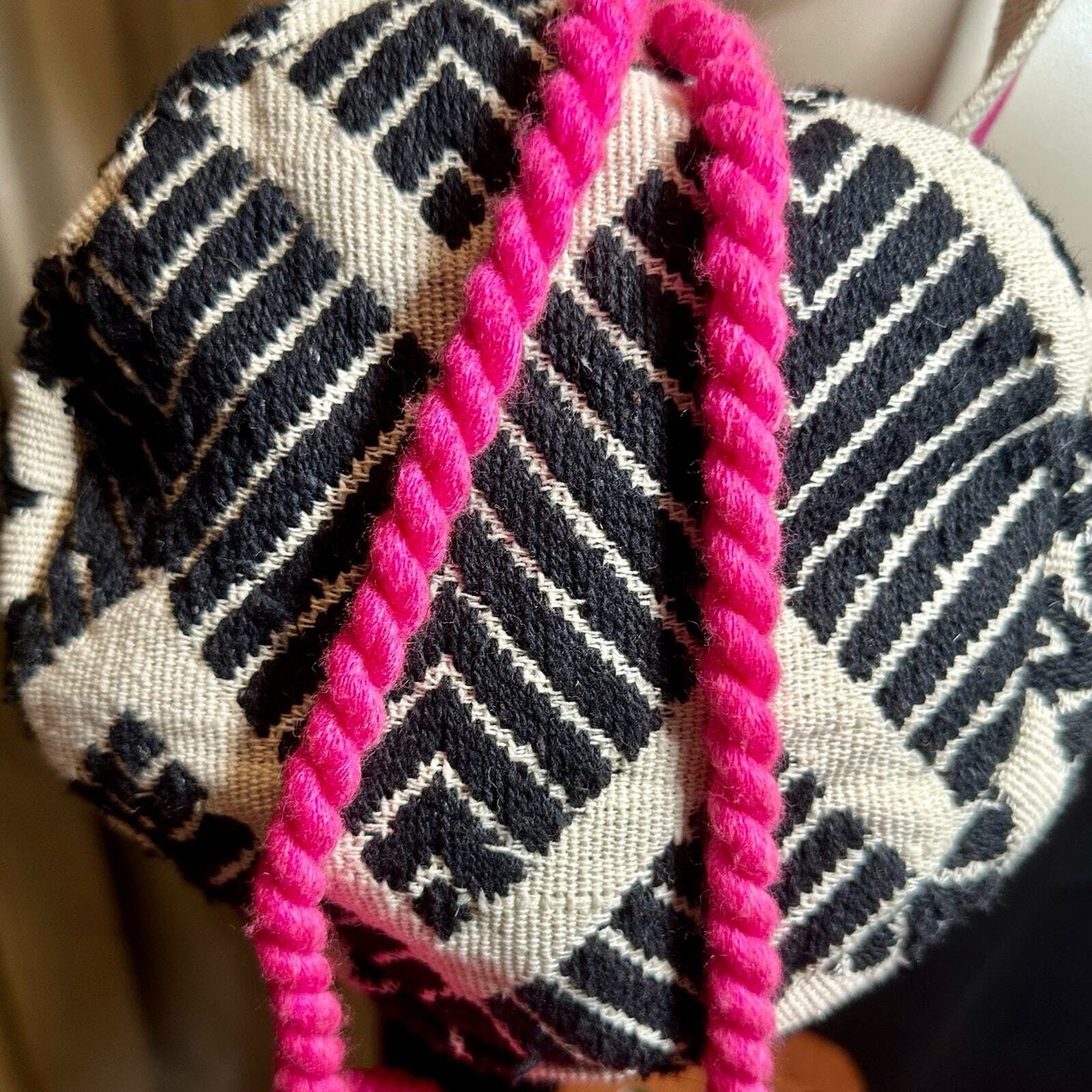 World Market Drawstring Chevron Bag