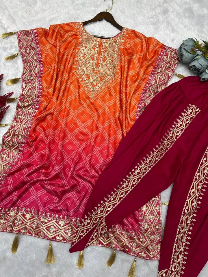 BOLLYWOOD SUIT PAKISTANI INDIAN WEDDING DHOTI KAFTAN SALWAR KAMEEZ PARTY WEAR