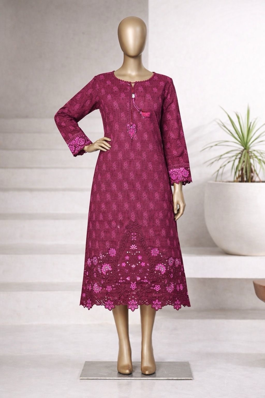 Riwayat Brand Embroidered Lawn/Cotton Shirt / Kurti – 1 Pc-Medium & Large -$22