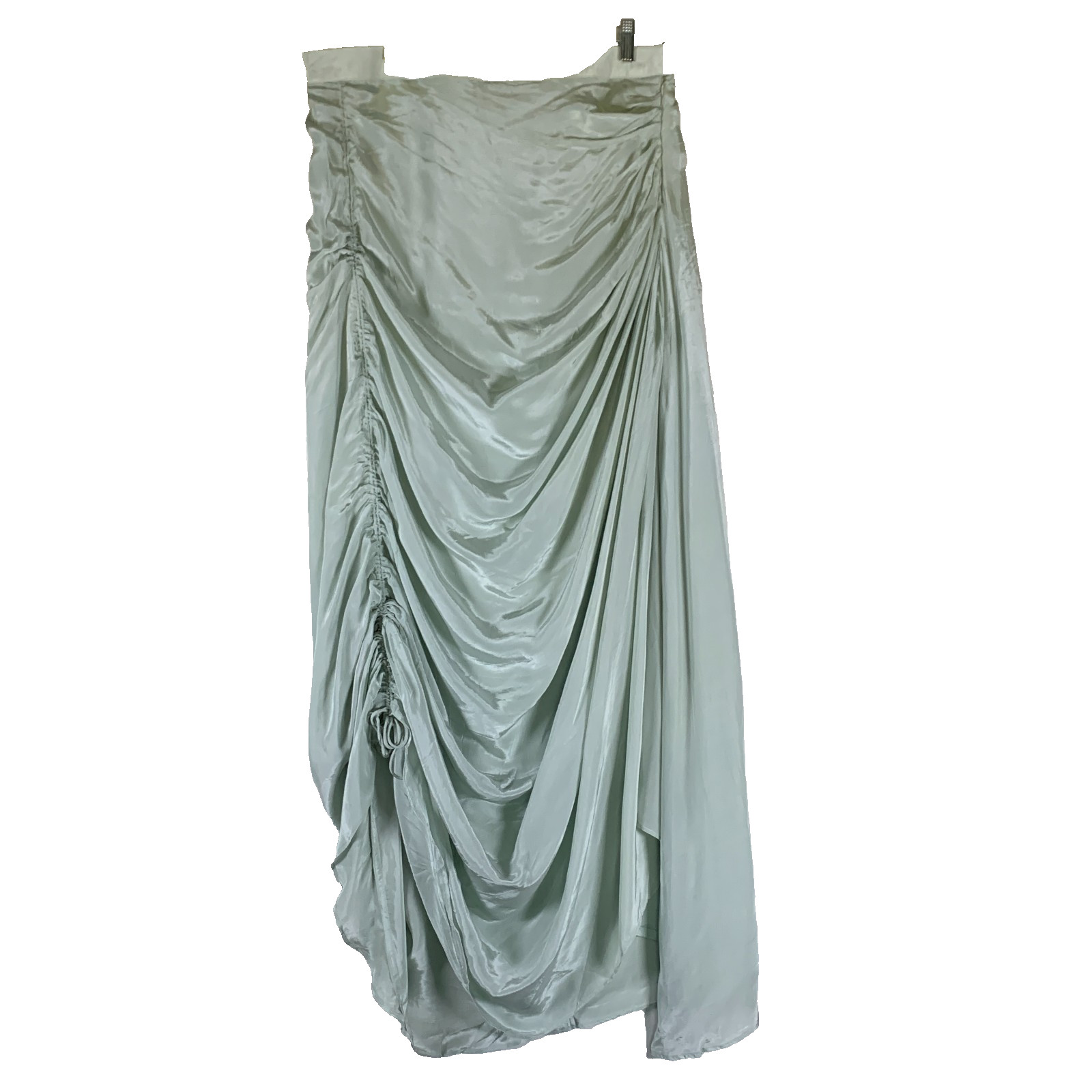 Nazila Couture sz Lg 3 pc South Asian Lehenga Silk Ruched Skirt Caftan Dupatta