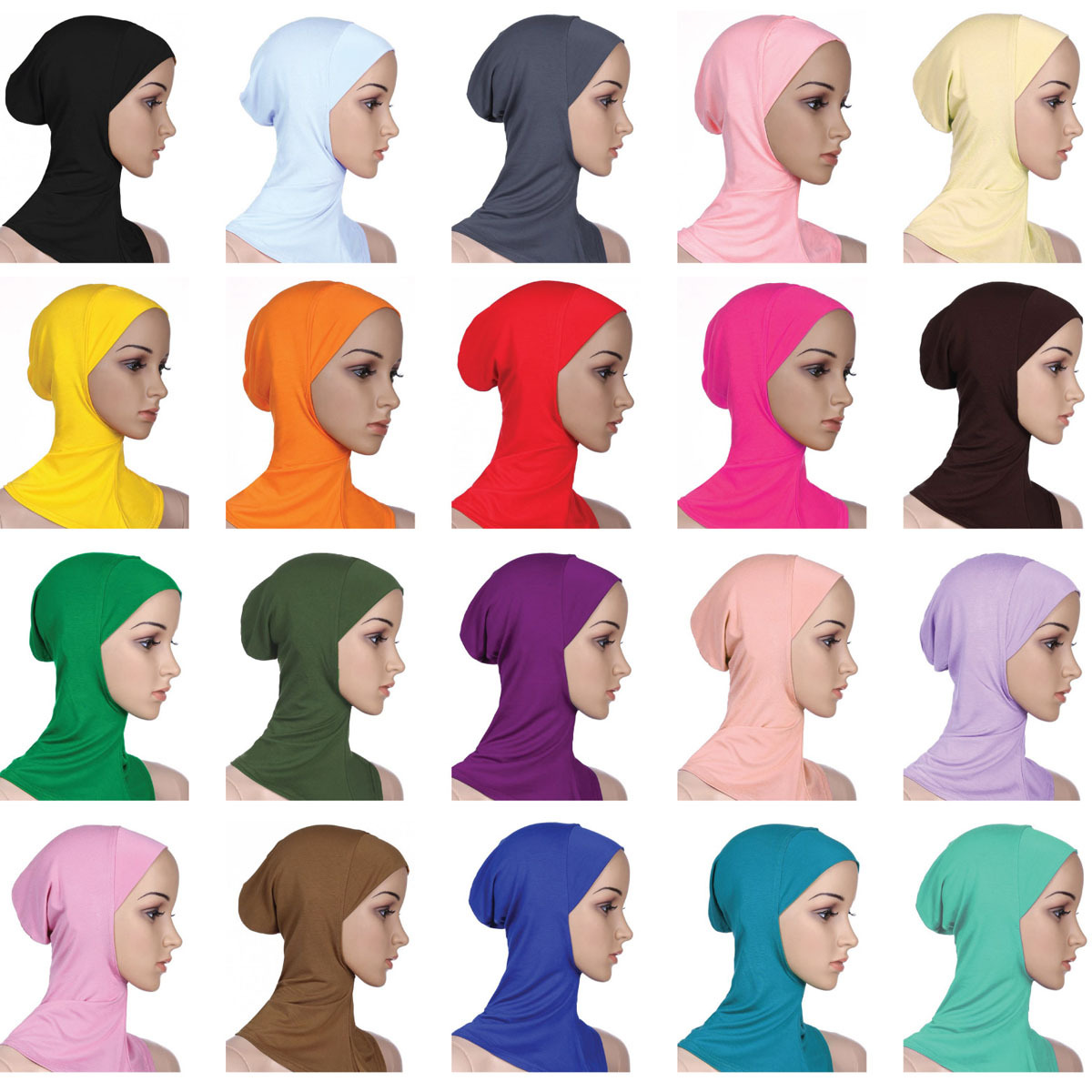 Women Ninja Head Cover Bonnet Hat Underscarf Muslim Lady Hijab Cap Scarf Hats