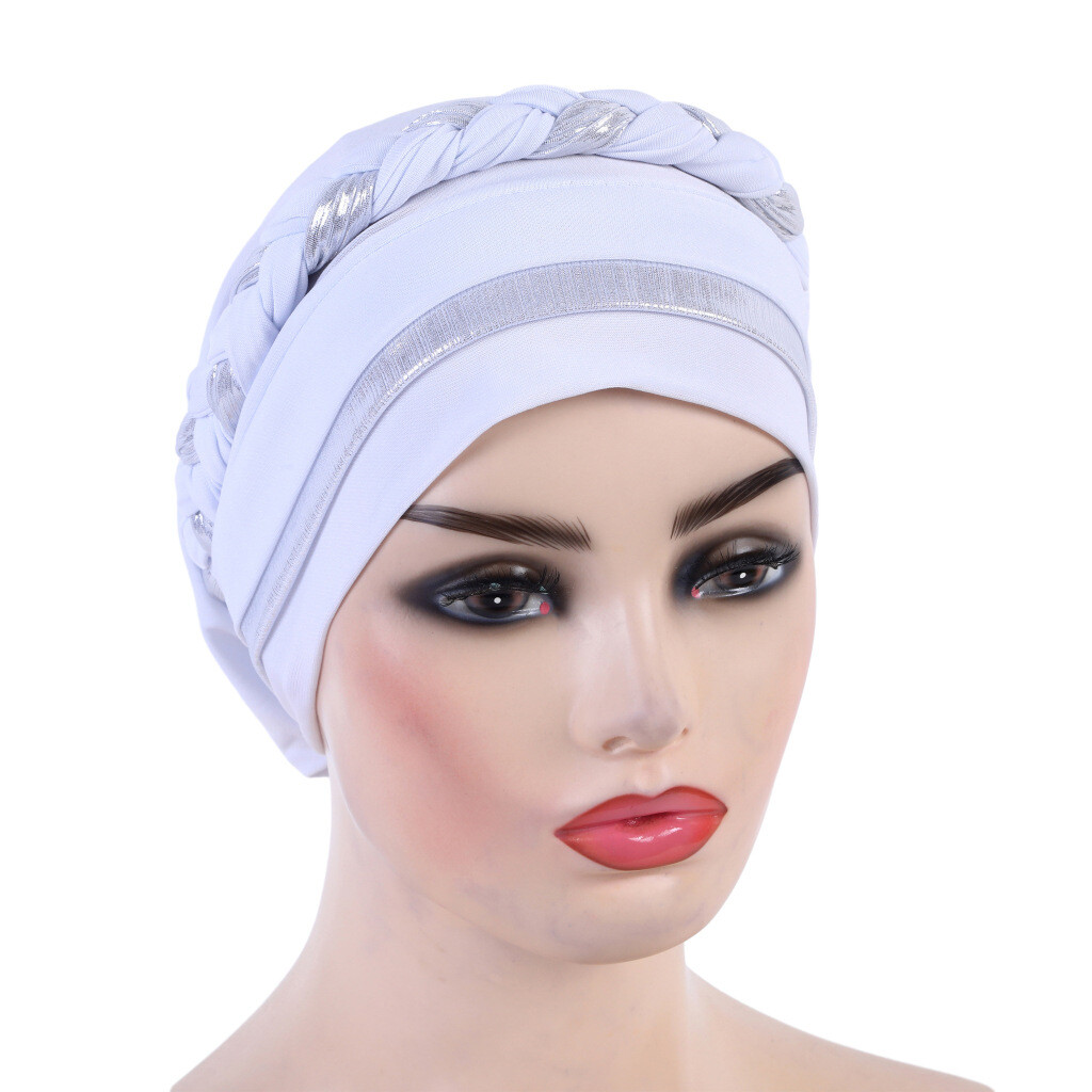 Muslim Women Braid Turban Hat Bonnet Headwrap Chemo Cap Headscarf Beanie Bandana
