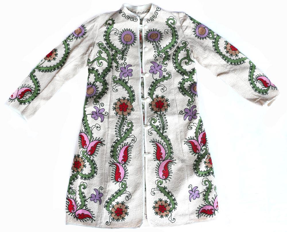UZBEK AMAZING HANDMADE COLOURFUL FULL EMBROIDERY – JACKET CHAPAN ROBE (Z7)