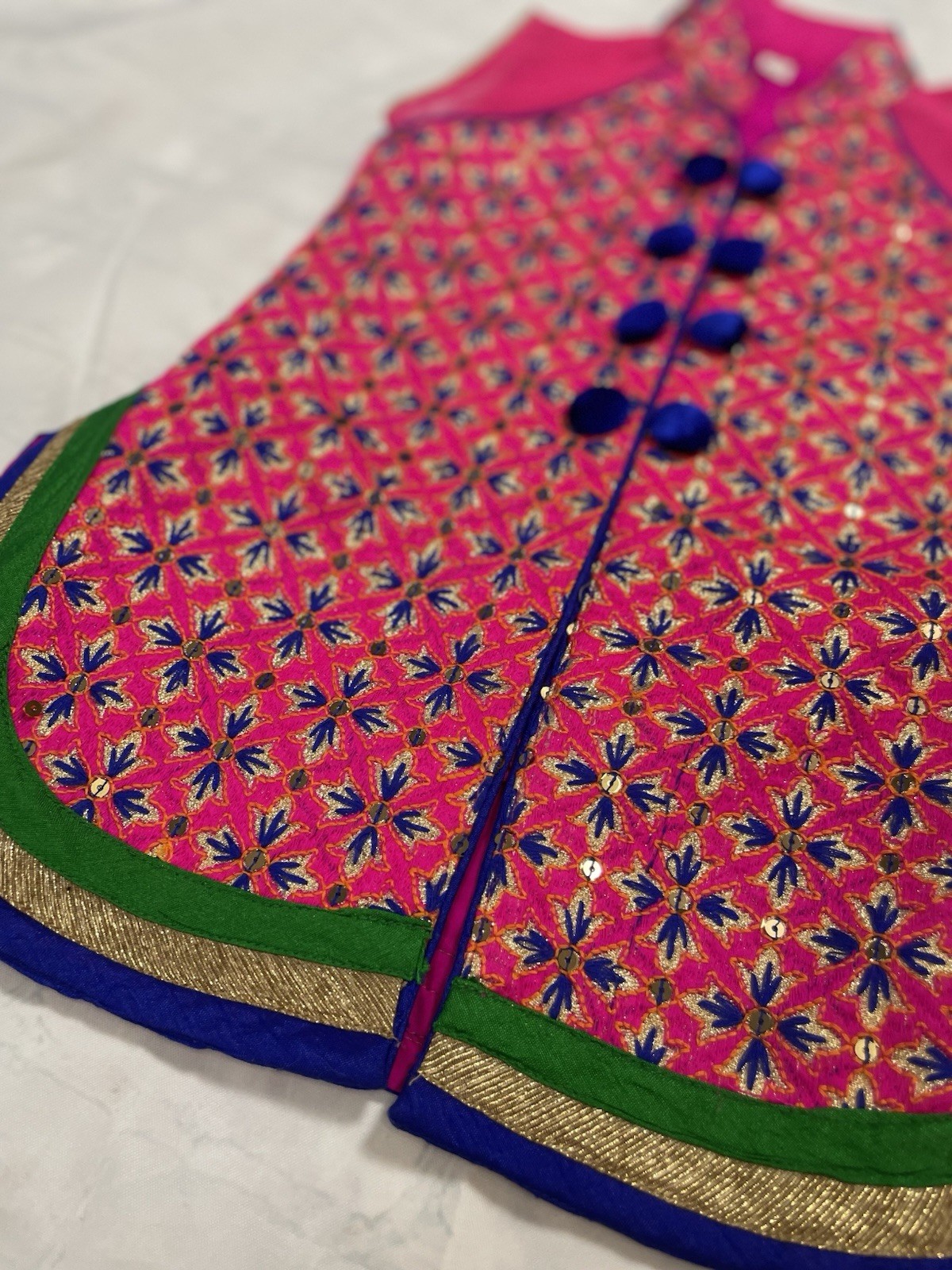 Indian Wedding Dress Jacket Baby Girl Toddler Size 20 Beautiful Hot pink Blue