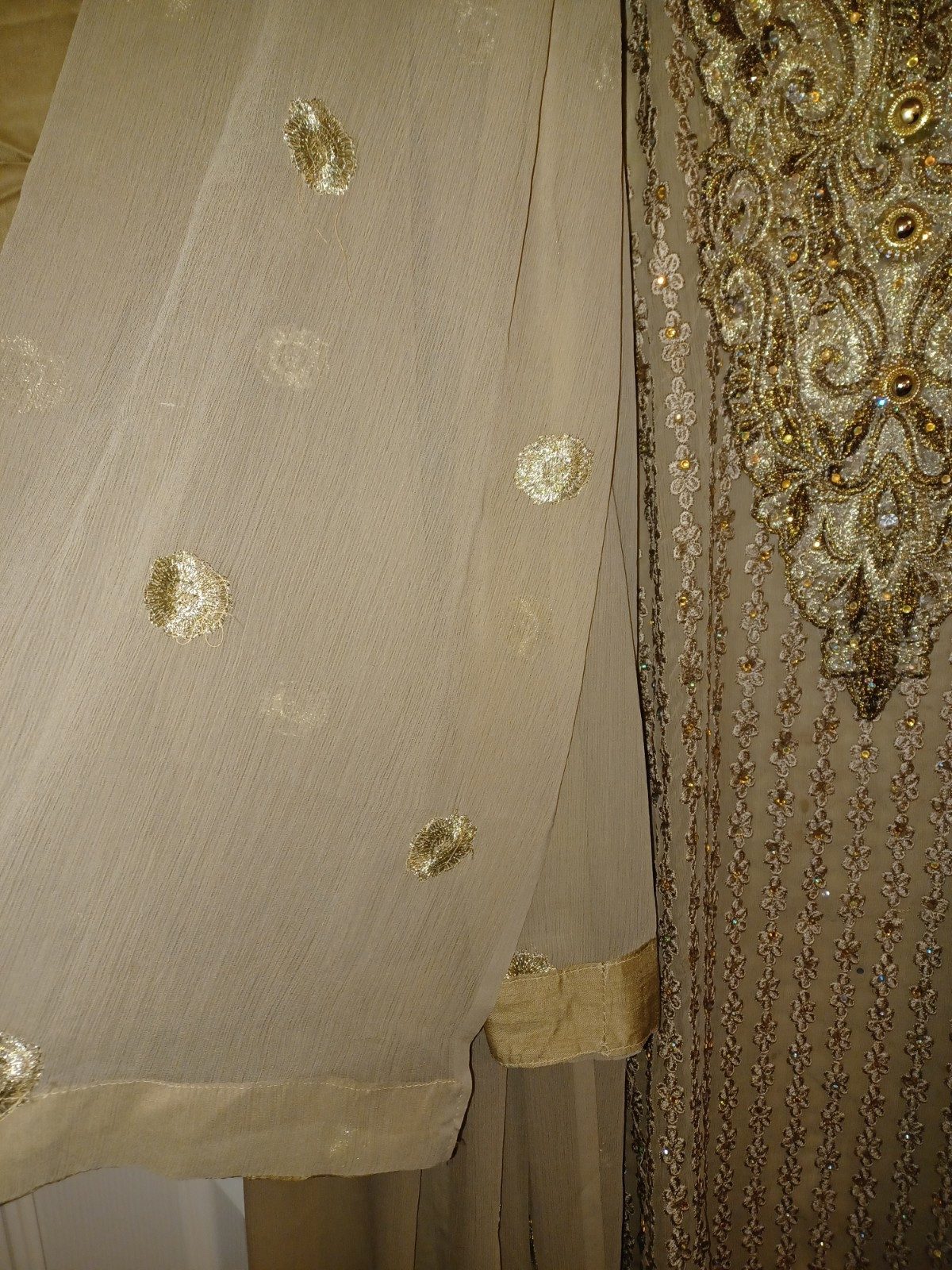 women indian pakistani salwar kameez pure chiffon 4pc Fully Embroidered unstitch