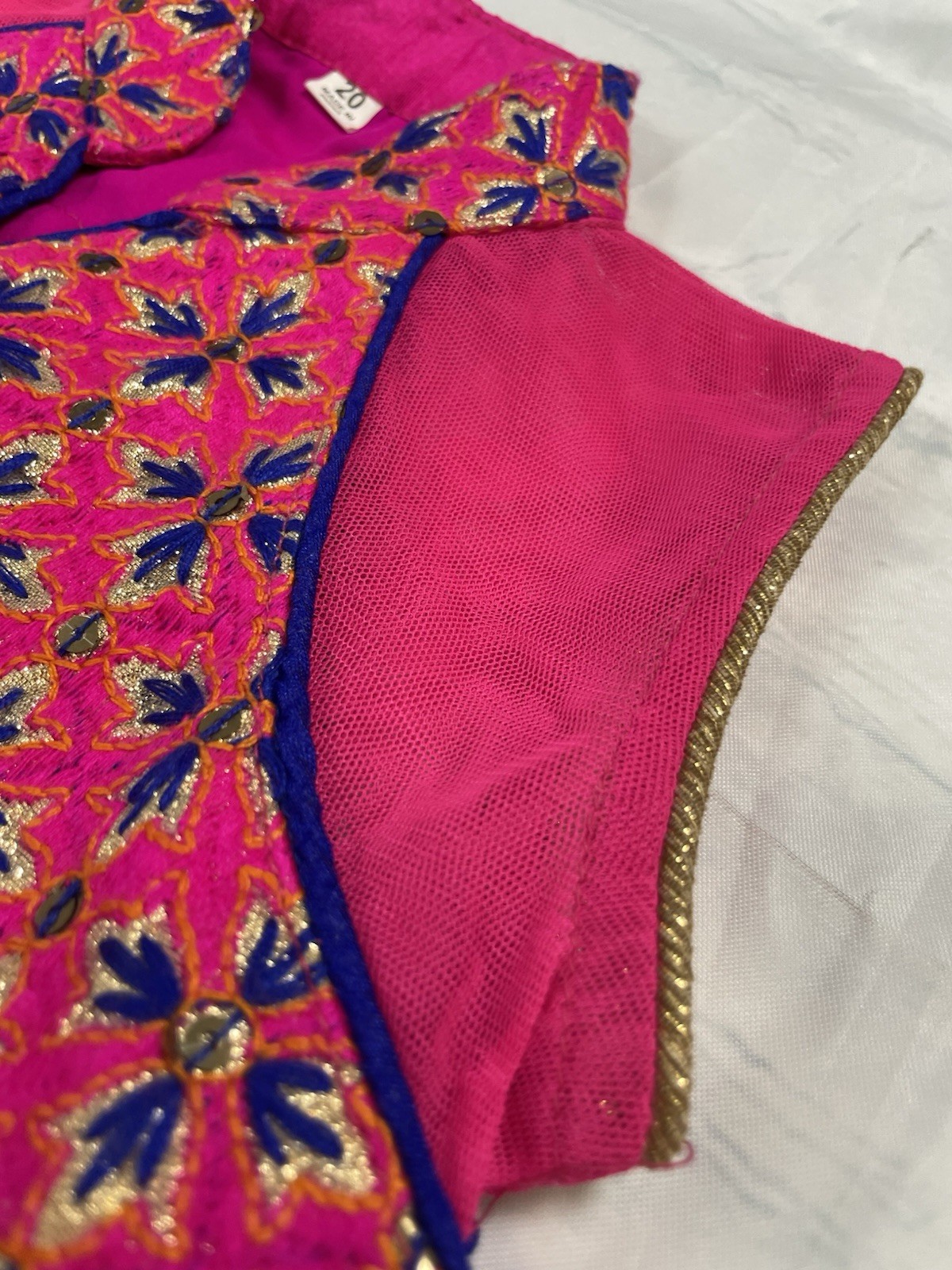 Indian Wedding Dress Jacket Baby Girl Toddler Size 20 Beautiful Hot pink Blue