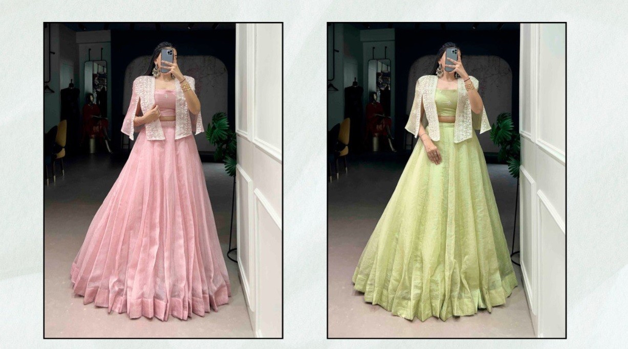 New Designer Allnen Crush Lehenga Choli With Fancy Koti For Wedding & Party