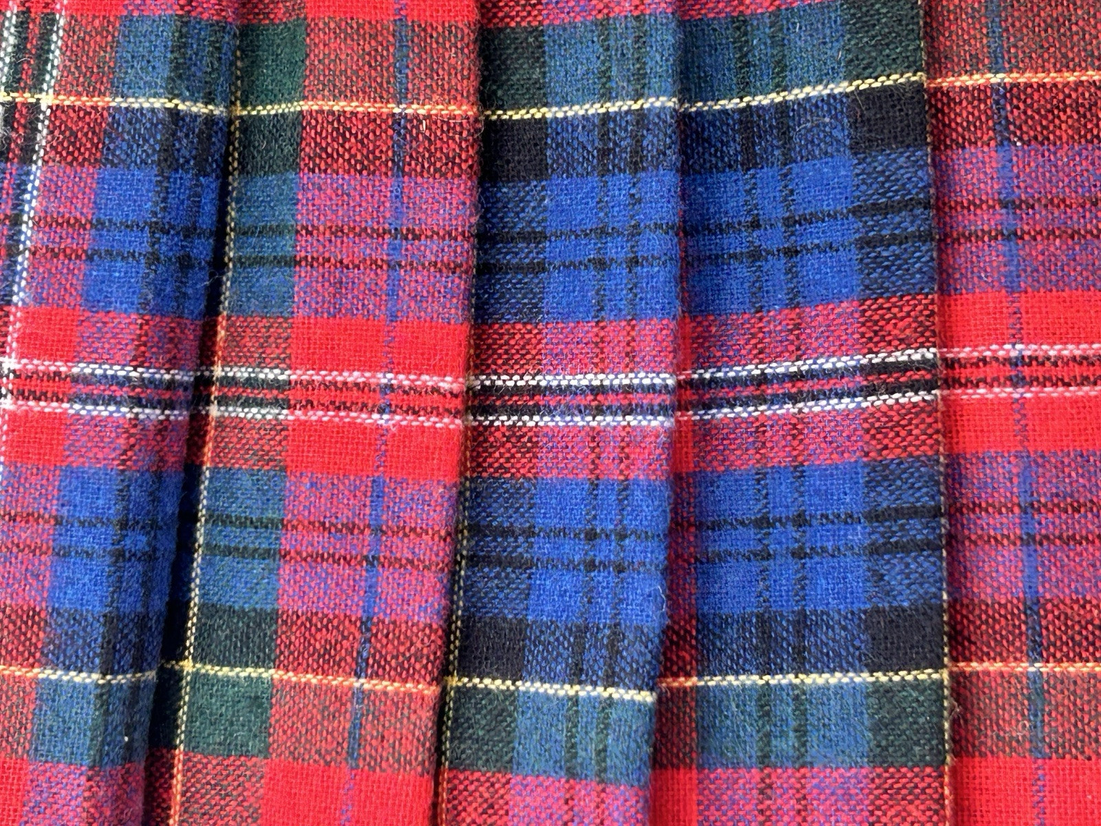 vintage highland kilt shulins woolen co plaid Fringed pleated pin womens New NOS