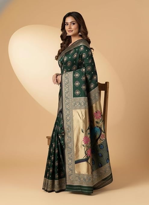 Women’s Banarasi Kanjivaram Art Silk Saree with Blouse Material