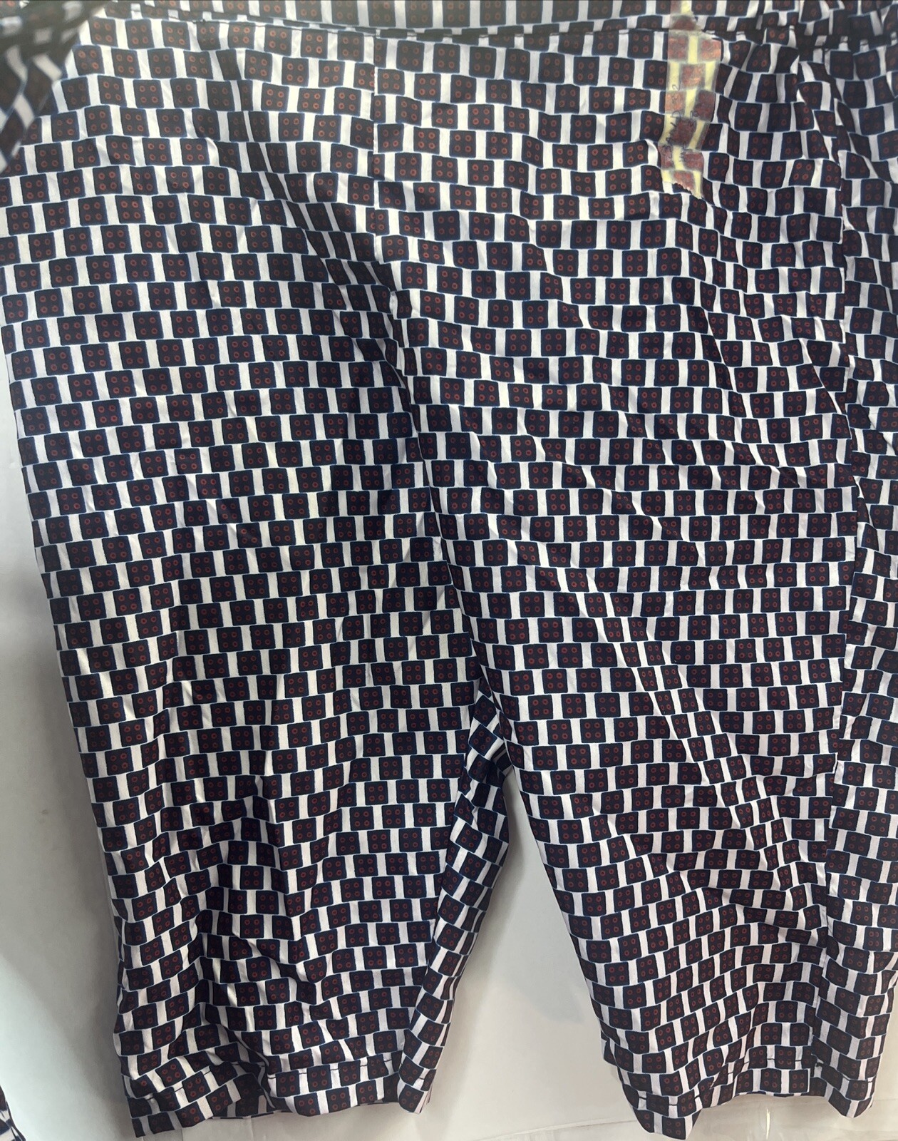 African Round Floral Multicolor Ankara 3pc Print Top & 1 Skinny Pants, Capri L