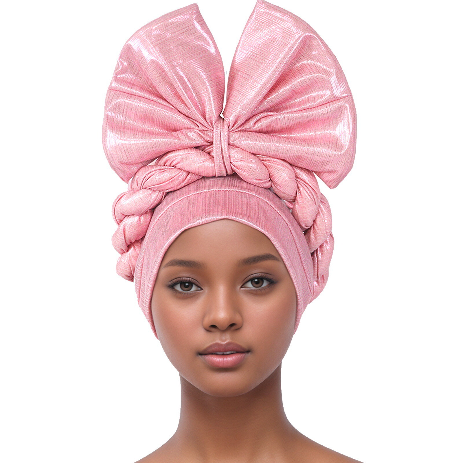 Auto Gele Headtie Head Cover Caps Women Bowknot Head Wrap Wedding Caps Headwear