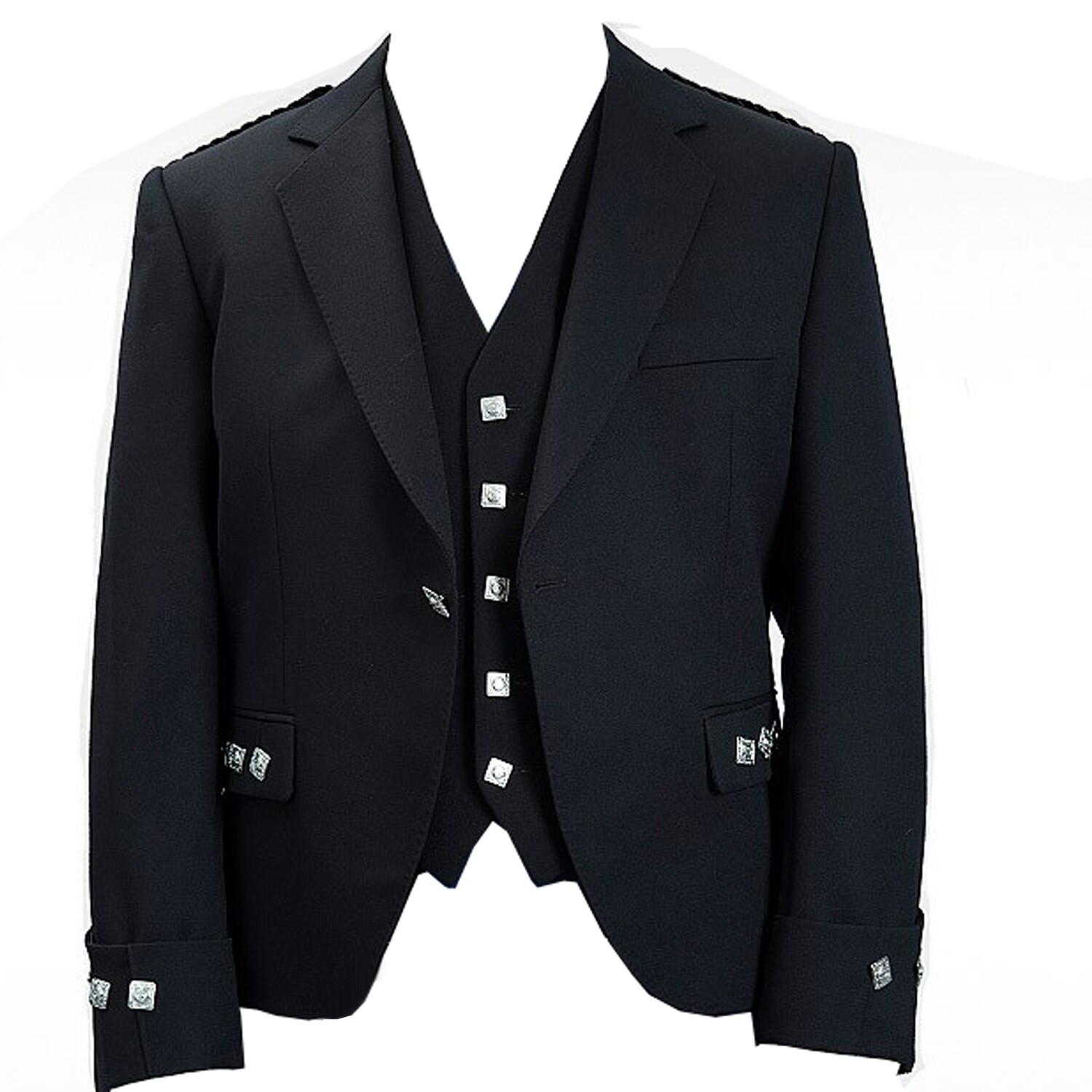 Argyle kilt Jacket & Waistcoat/Vest Scottish Argyle Jacket Black Blazer Wool