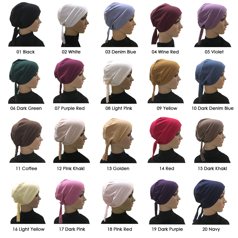 Plain Women Underscarf Hijab Muslim Bone Bonnet Inner Cap Tube Nijna Hat
