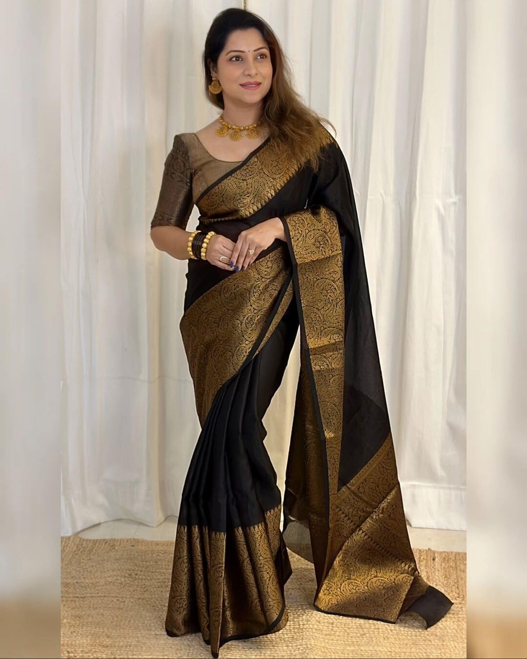 TRADITIONAL PARTY WEAR SOFT SILK INDIAN WEDDING WEAR KANJEEVARAM SAREE SARI