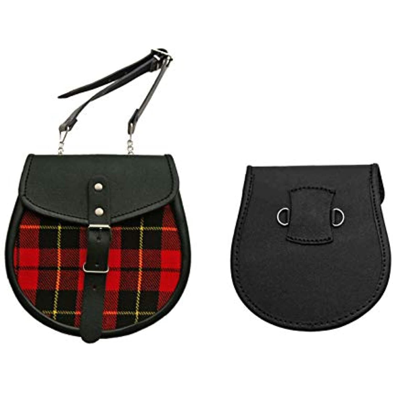 SZCO Supplies Red Plaid Leather Sporran