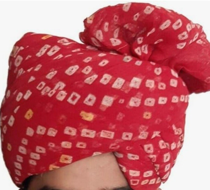 Indian Pagri Mens Turban Cloth Red 23×2 Feet Cotton Blend From India