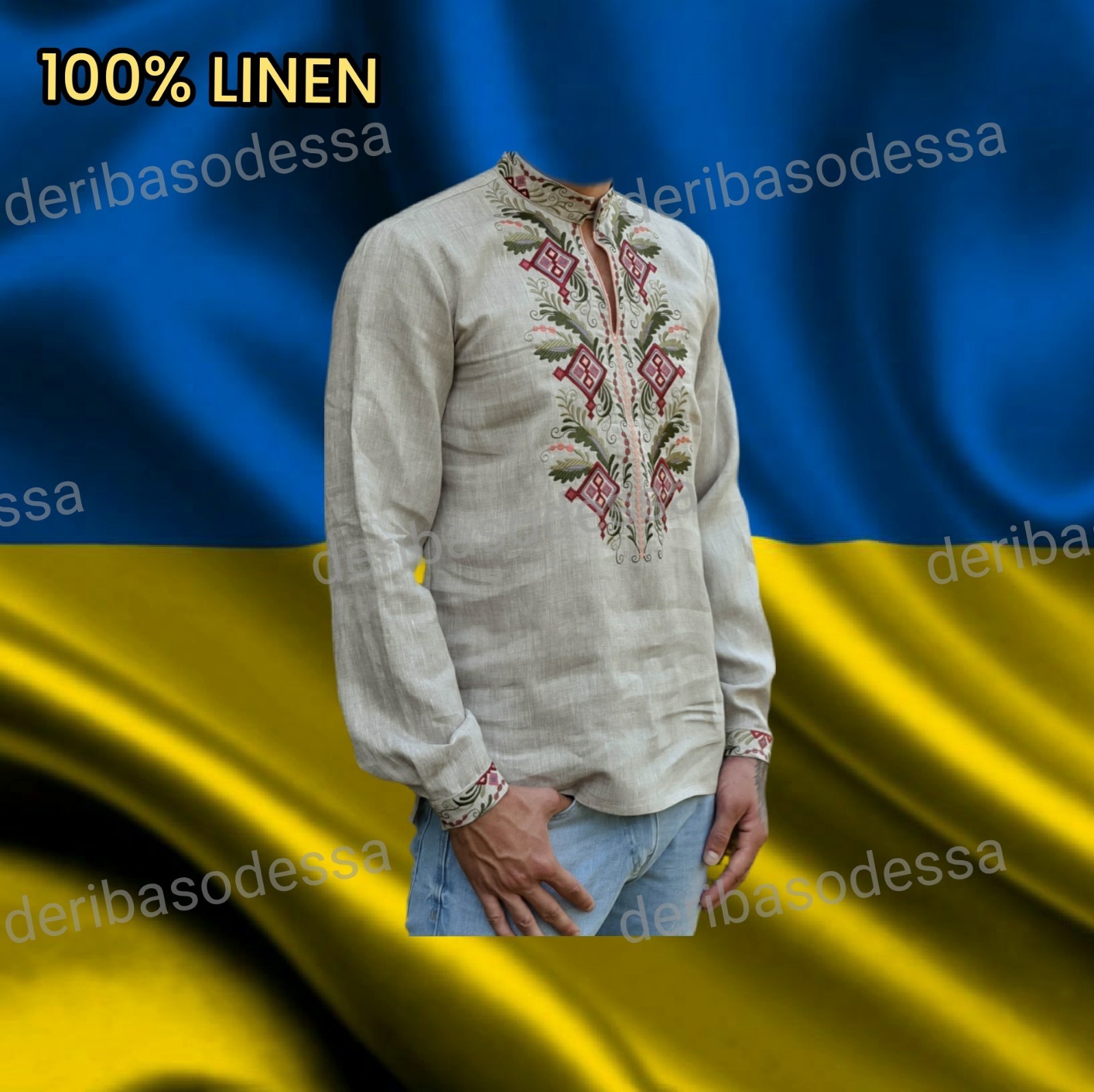 M L XL 2XL 3XL 4XL traditional Ukrainian embroidered shirt Vyshyvanka Linen100%