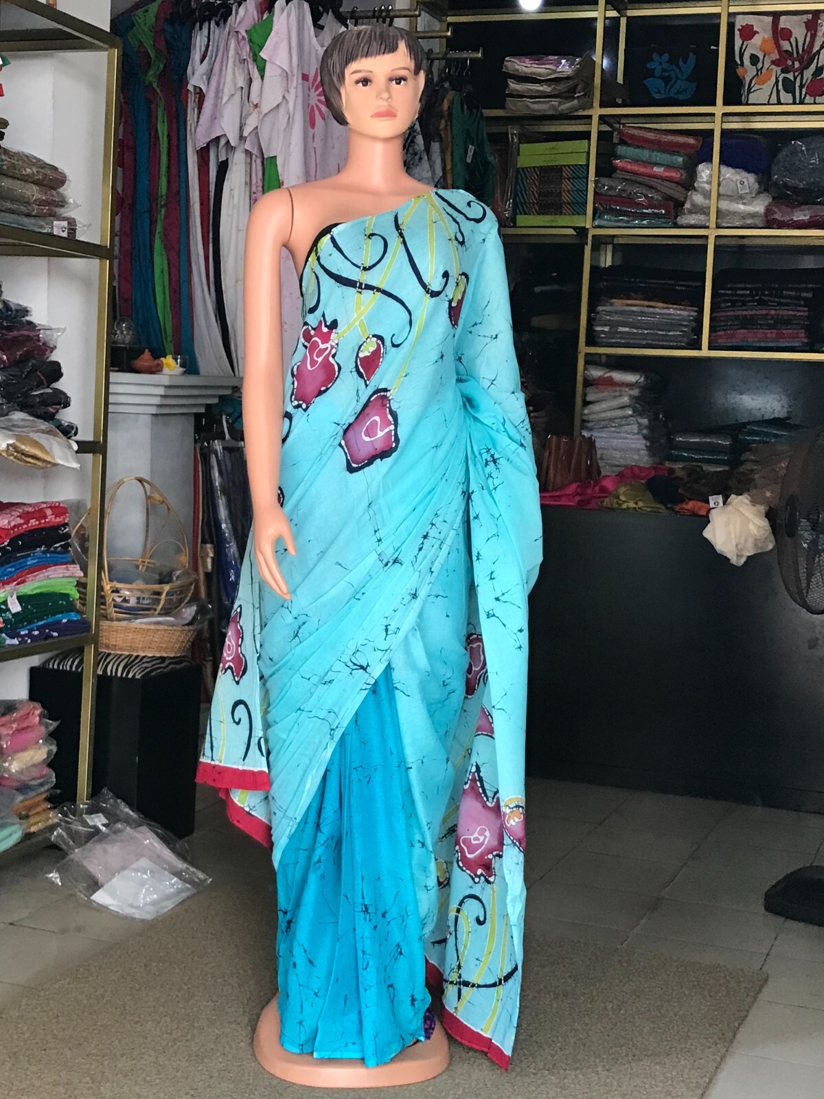 Batik sari – Ceylon 100% hand made Super voil Bathik Saree ( Sari ) – Sri Lanka