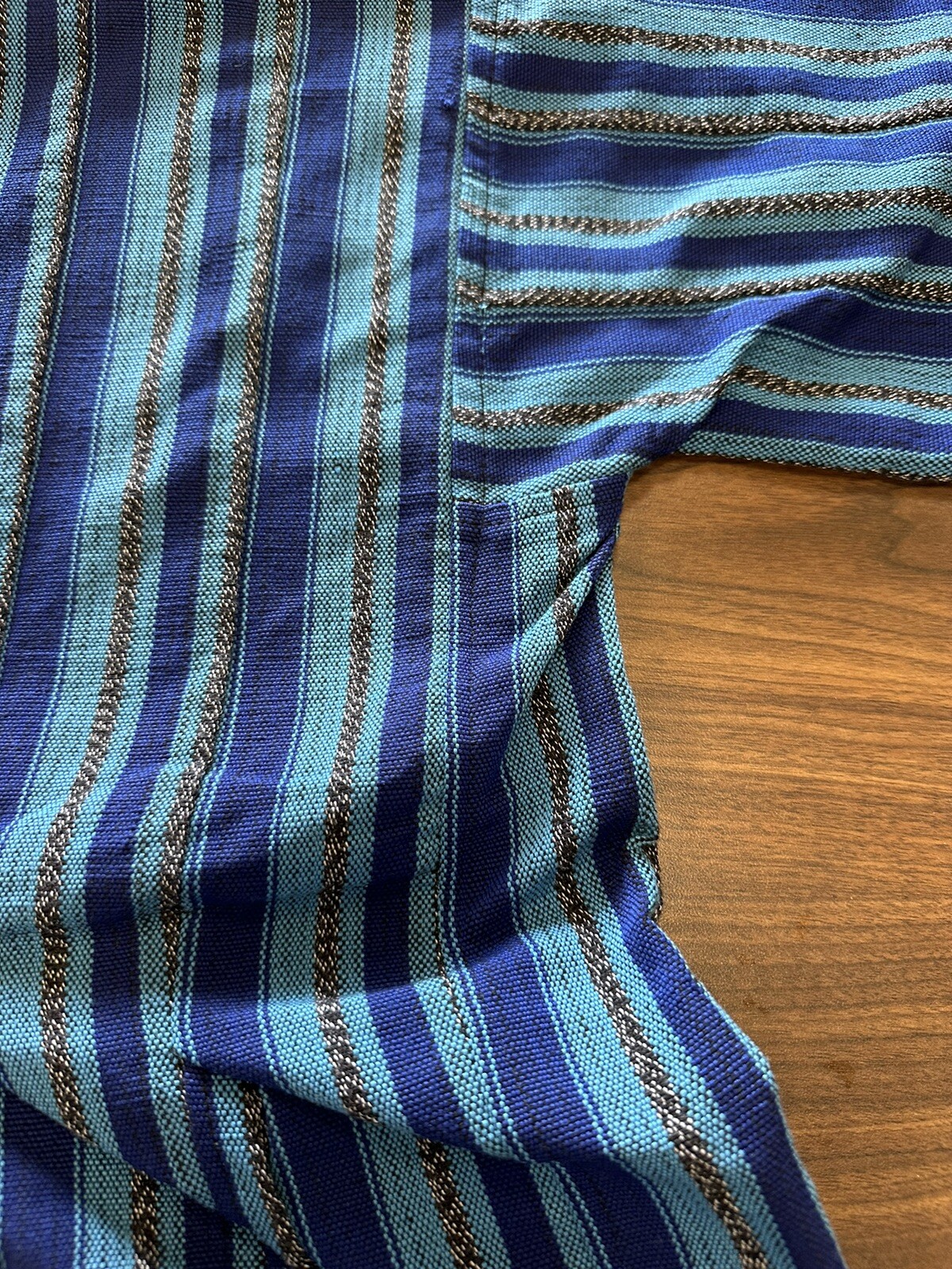 Authentic African Hand Stitched Ghana Smock Kente Fugu Batakari Men Top Blue