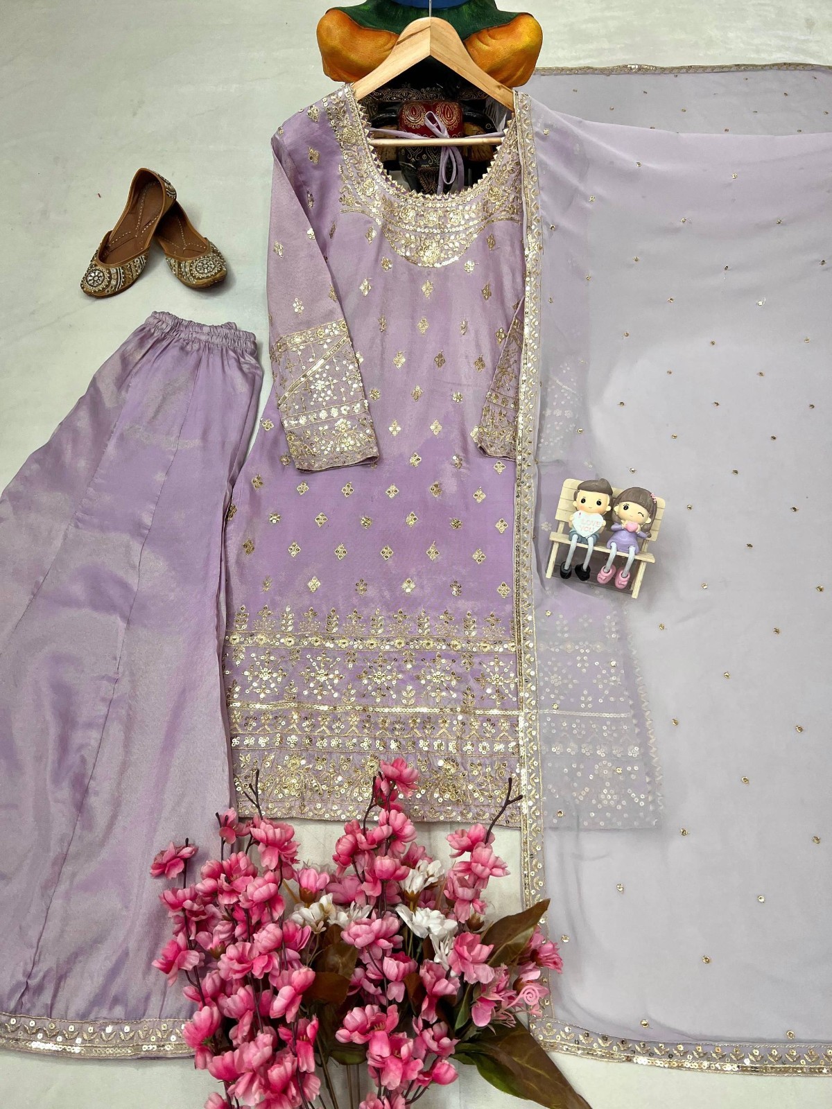 Lavender Pakistani Salwar Kameez Ready To Wear Dress Wedding Party Bollywood