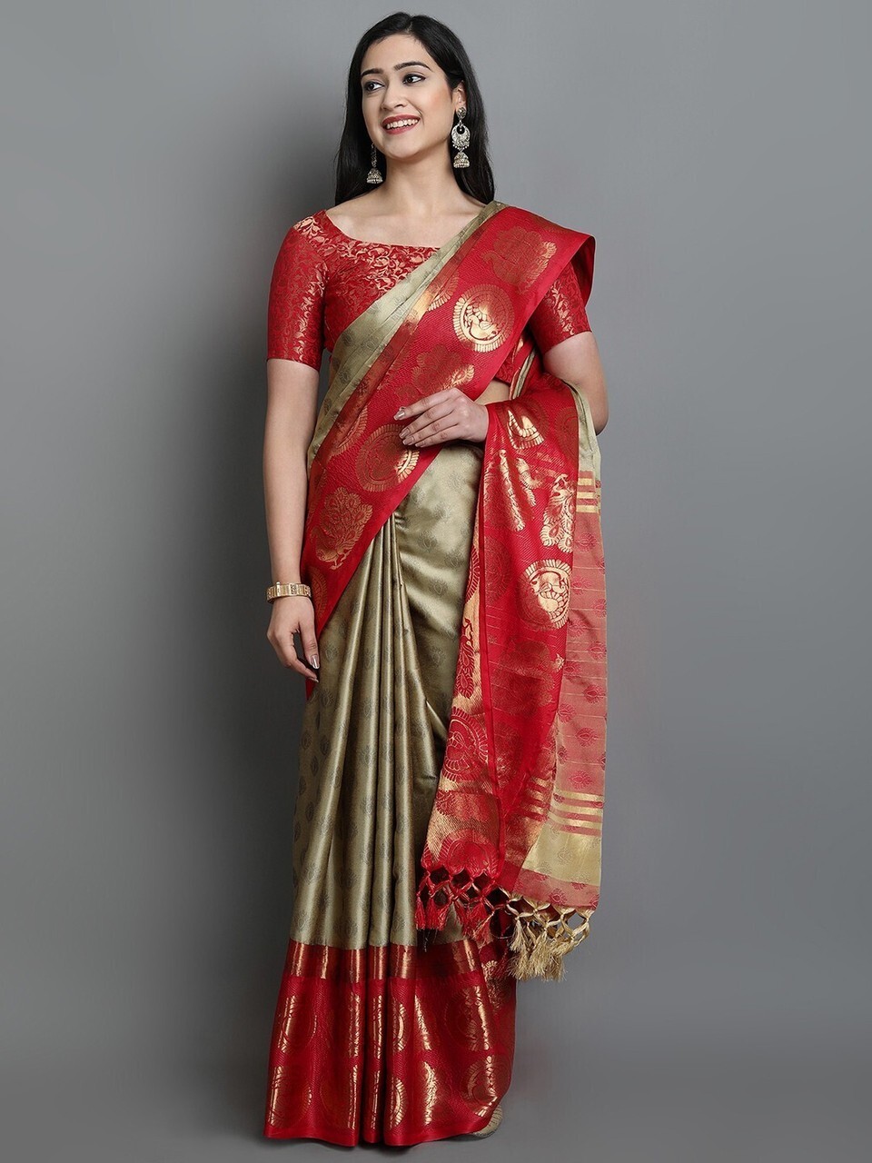 Geometric Print Jamdani Cotton Blend Saree