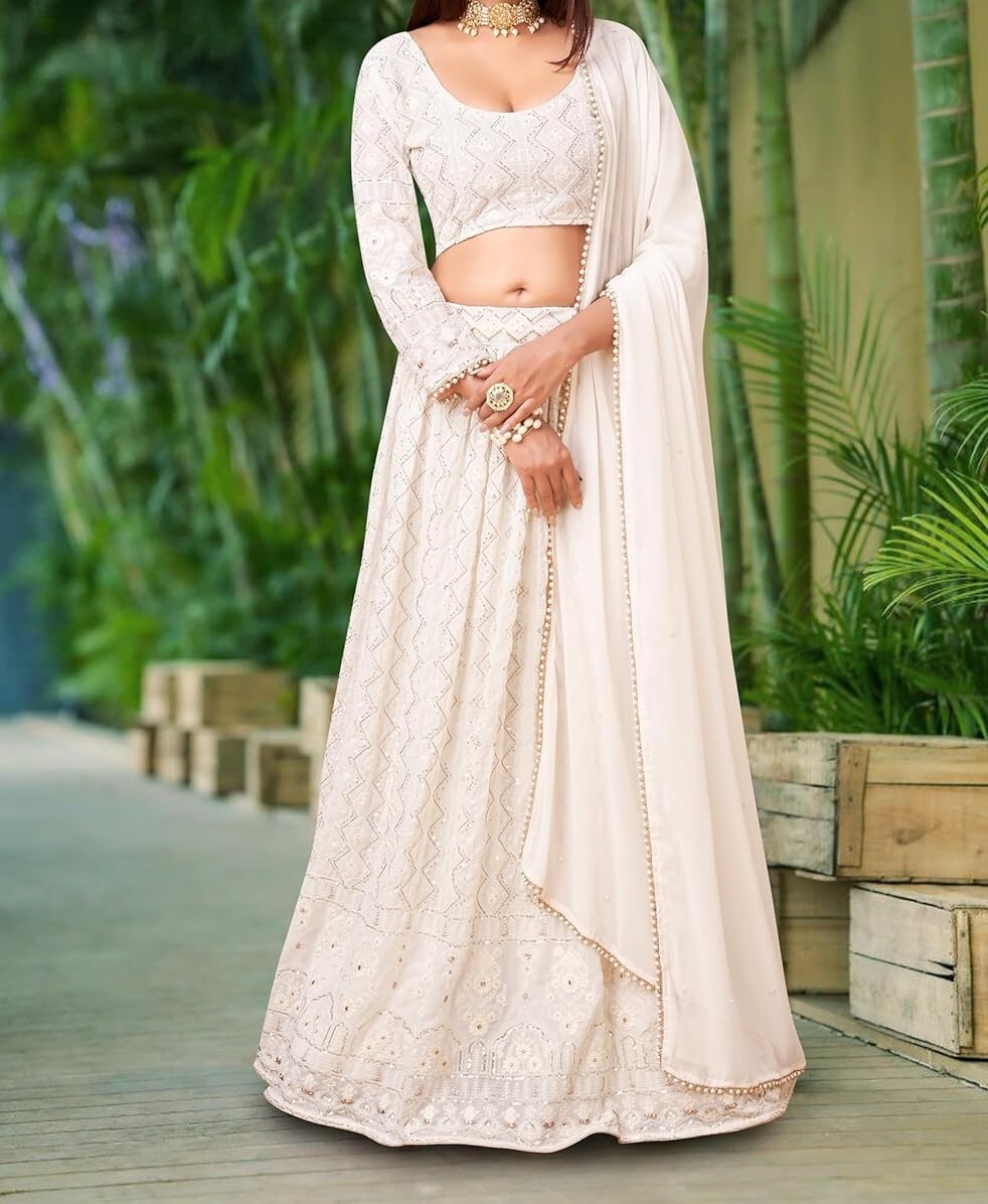 Women’s Embroidered Georgette Lehenga Choli for Women I Morpeach I Designer I Ne