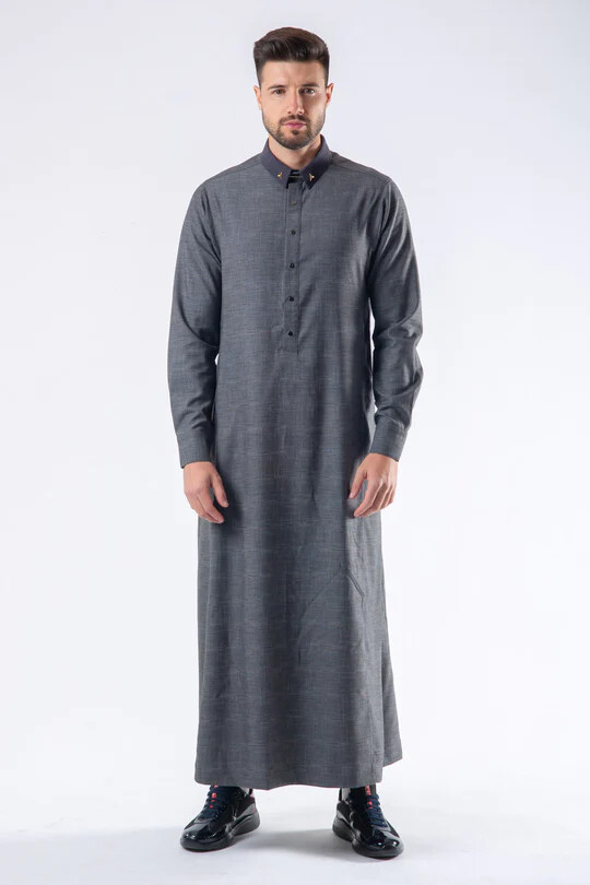 Lawung Mens Thobe Al Ameer Jubba Arab Islamic Thaub Muslim Dishdasha AA2403