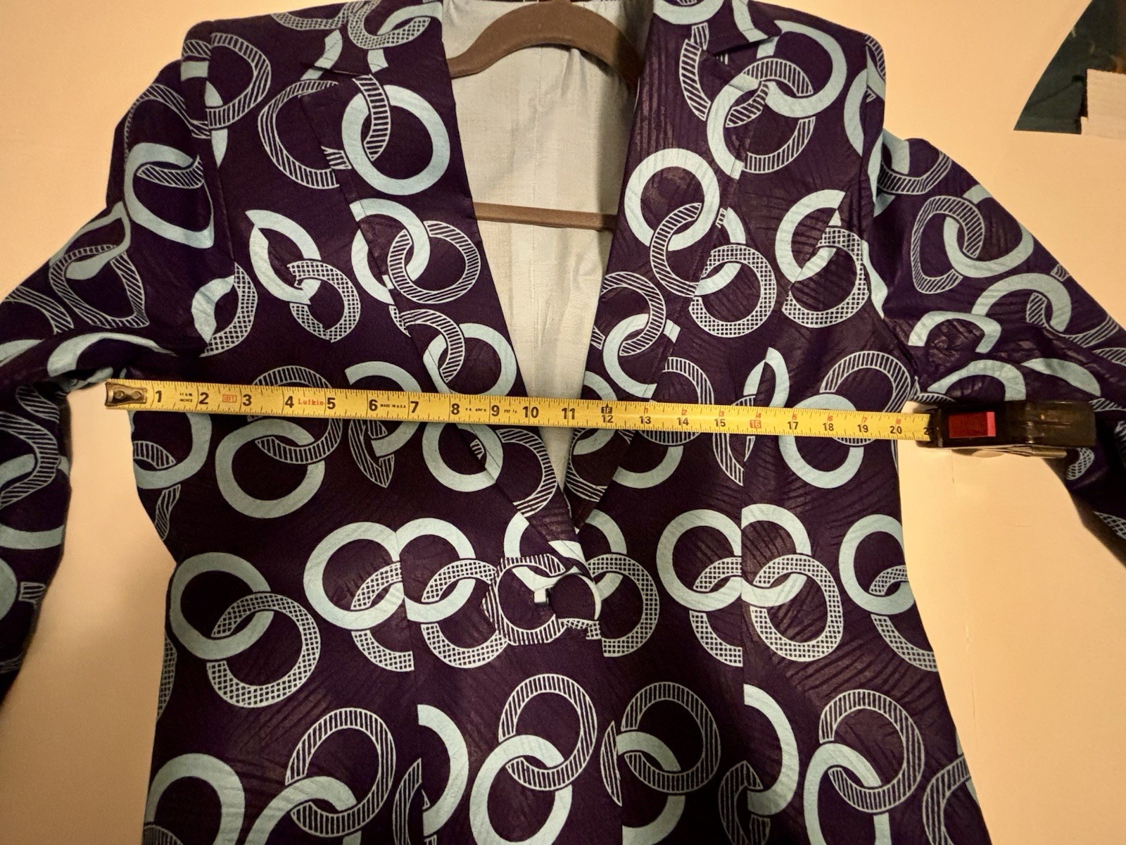 African Ankara Wax Fabric Women Jacket Blazer Coat Size 12/ Large NEW