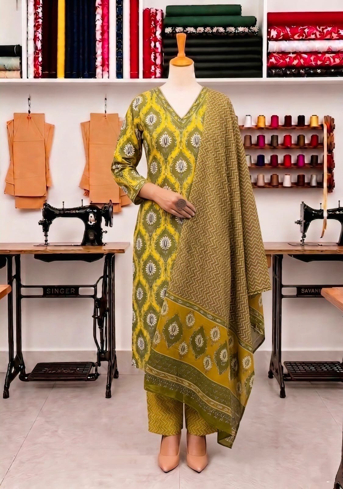 Jaipuri Hand Printed Cotton straight kurta set, mother’s day gift, gift for her