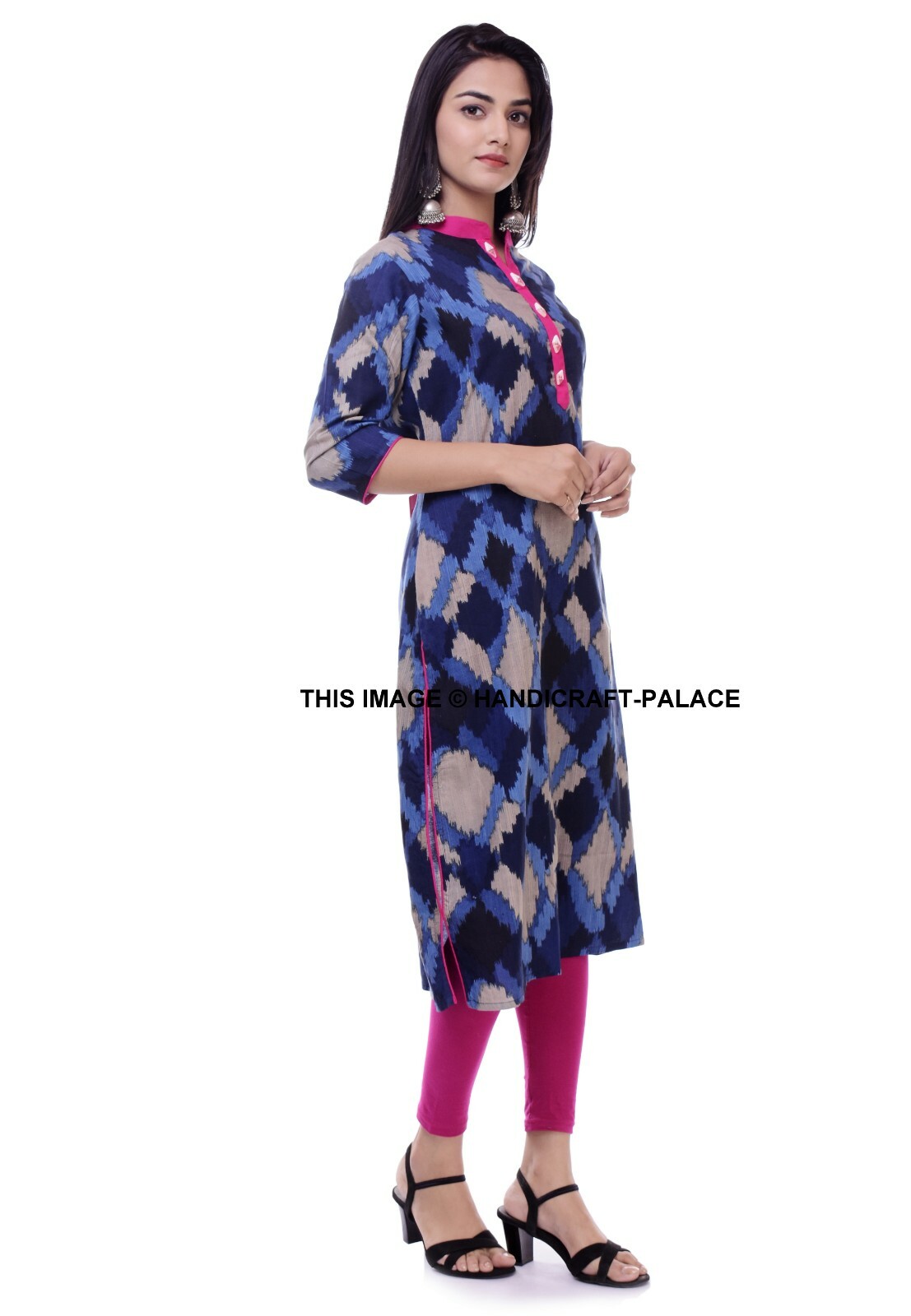 Bollywood Women Indian Cotton Rayon Printed Kurti Kurta Top Tunic Casual Ethnic