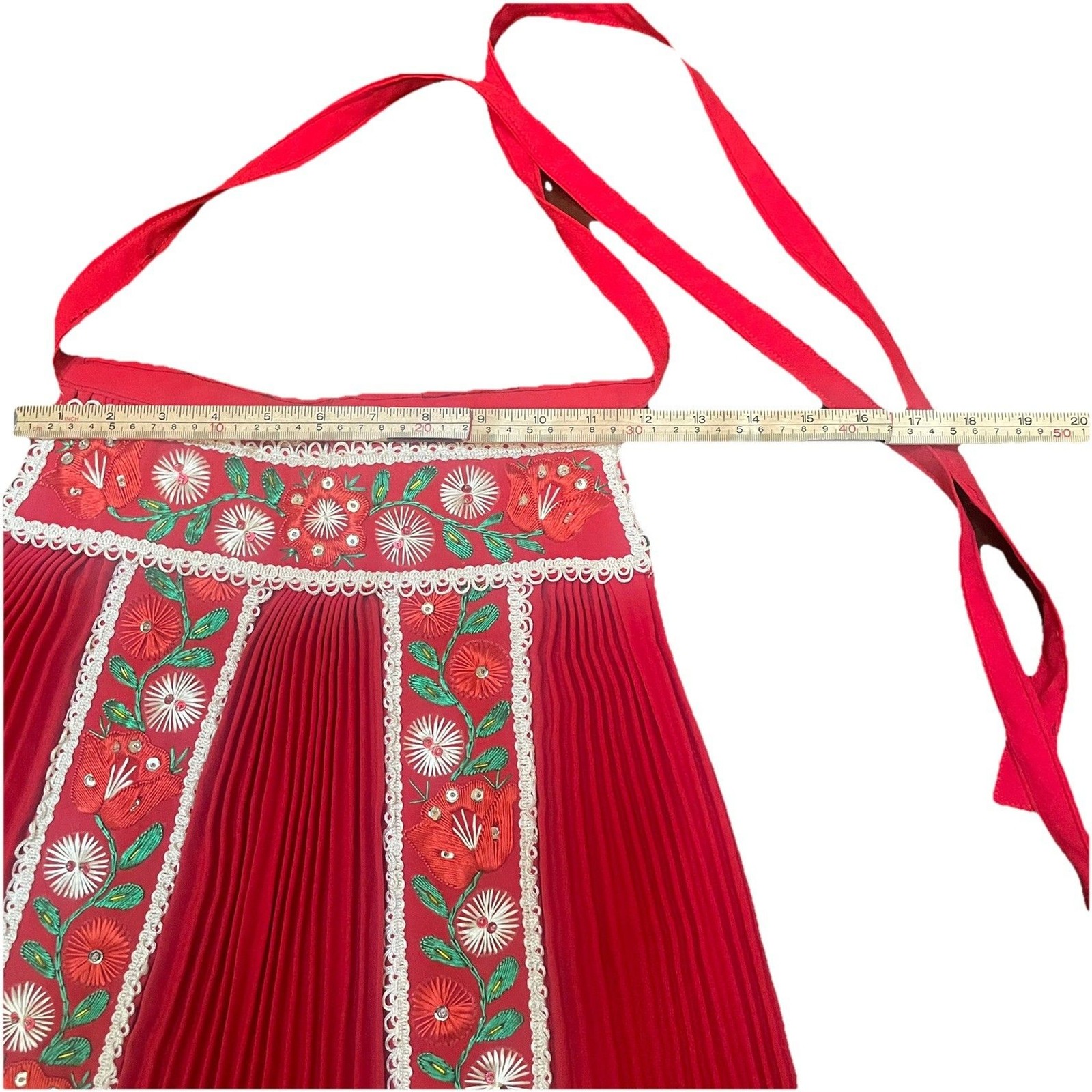 Vintage Hungarian Kalotaszeg Embroidered Vest Apron Authentic Handmade Folk Art