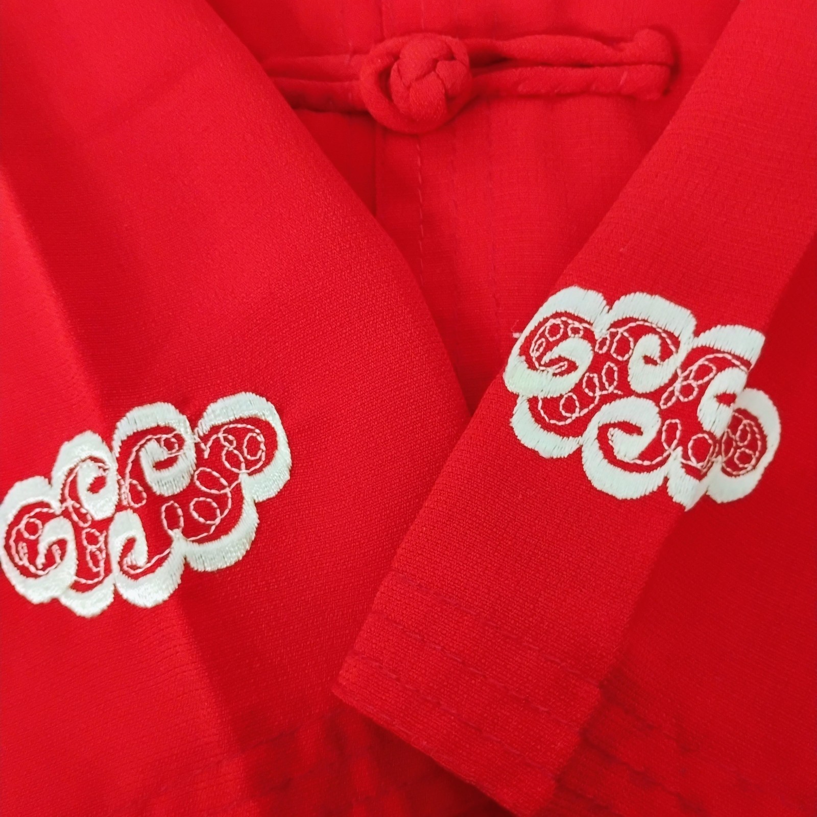 Vtg Kids 4 Red 100% Silk Tang Suit Set Outfit Traditional Lunar New Year Tet X