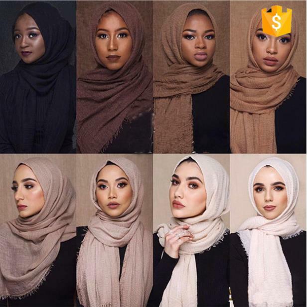 28 colors Cotton Blend Viscose Maxi Crinkle Hijab Scarf Soft Muslim 70×40 inch