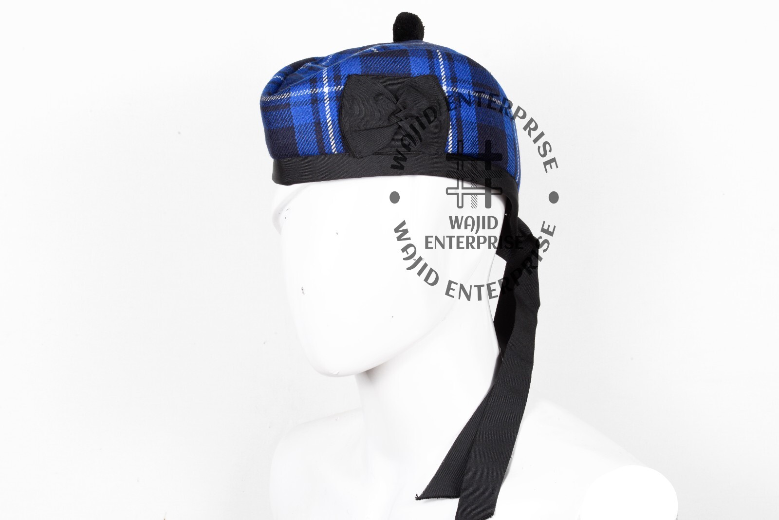 Scottish Ramsey Blue tartan GLENGARRY Cap Military Bonnet Glengarry Hat / Cap