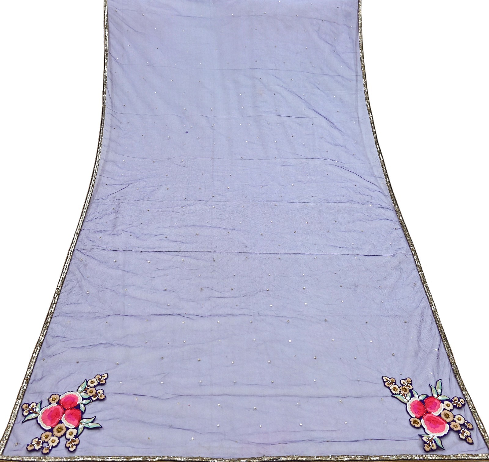 Deep Blue Raw Silk Heavy Hand Embroidered Anamika Khanna Bridal Lehenga 2pcs Set