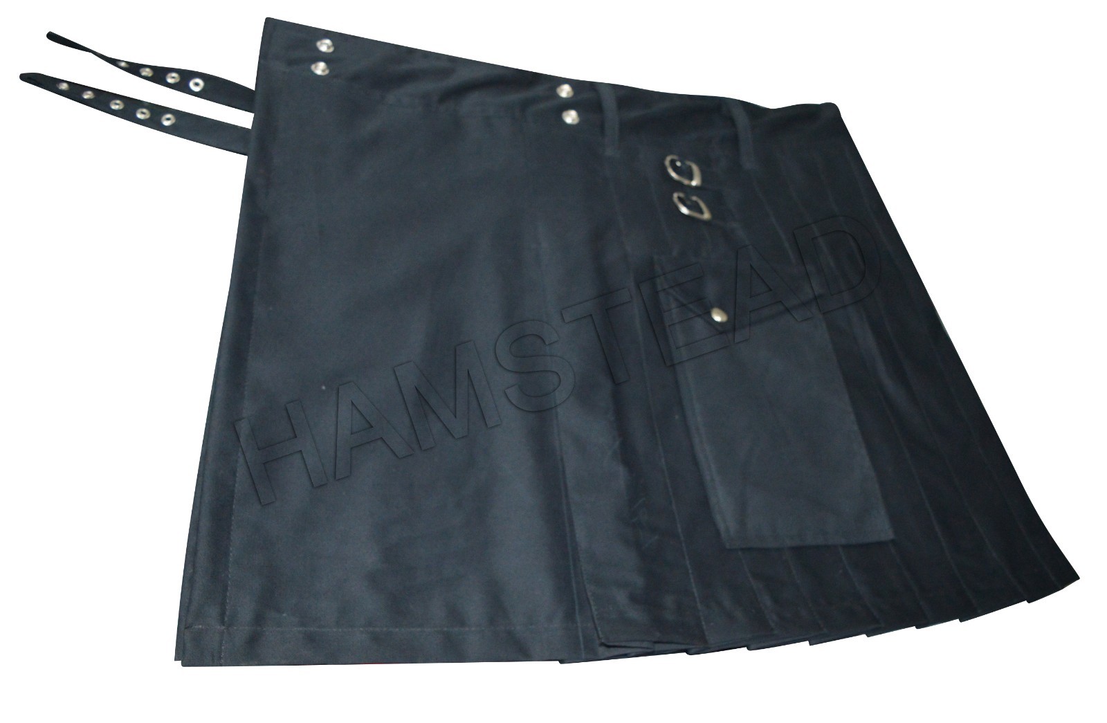 Ladies Plain Black Drilled Cotton Fashion Utility Triangular Pocket new Kilts