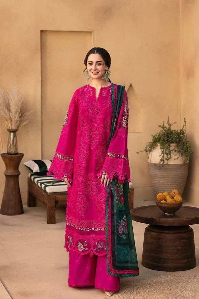 Pakistani Saira Rizwan Lawn Collection Dress for Ladies Silk Dupatta Hania Amir
