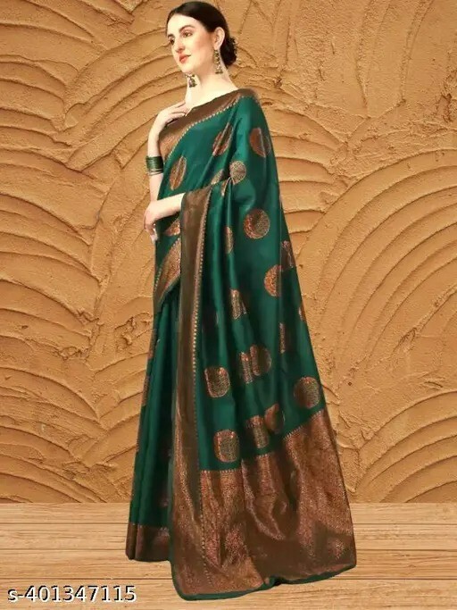 Zari Woven Rich Pallu Design Work Zari Woven Soft Lichi Silk Saree Kanjivaram