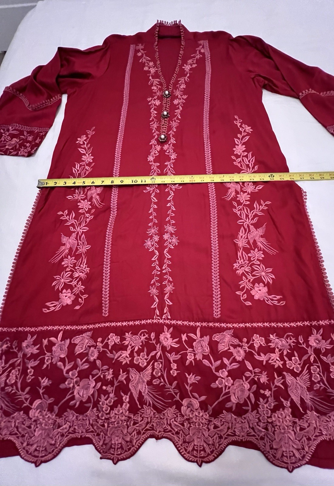 NWOT SANA SAFINAZ size XL – KURTA KAMEEZ ONLY VISCOSE A LINE EMB. 1 PIECE ONLY