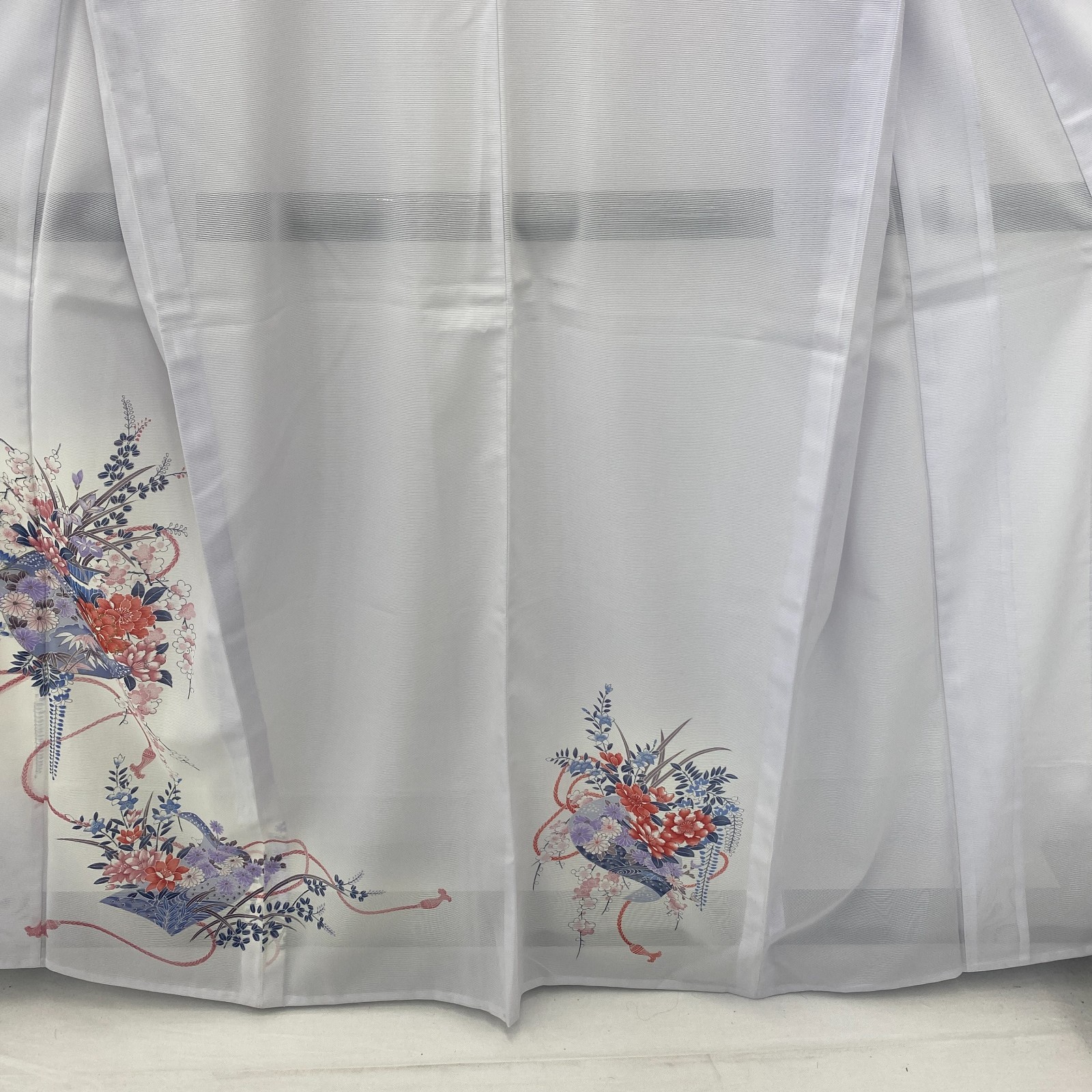 Japanese Vintage Kimono Polyester Blue No Lining Seethrough Length 63 in