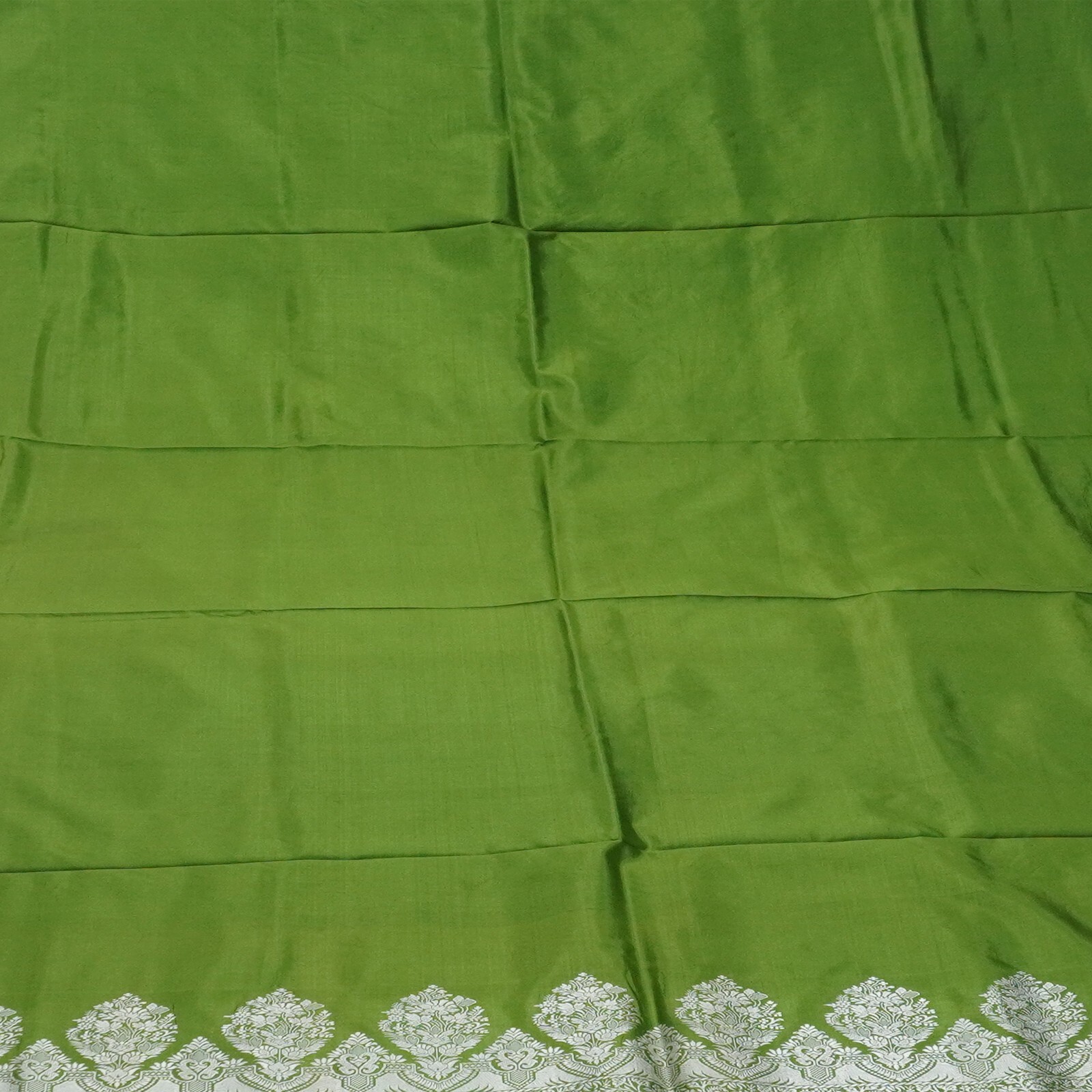 Vintage Green Sarees 100% Pure Silk Woven Indian Sari 5YD Decor Craft Fabric