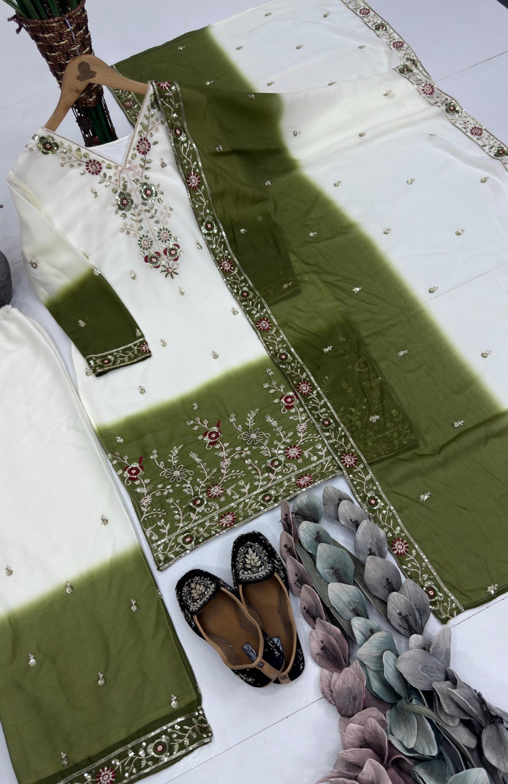 SALWAR KAMEEZ INDIAN WEDDING PAKISTANI PARTY WEAR DRESS SHARARA BOLLYWOOD SUIT L