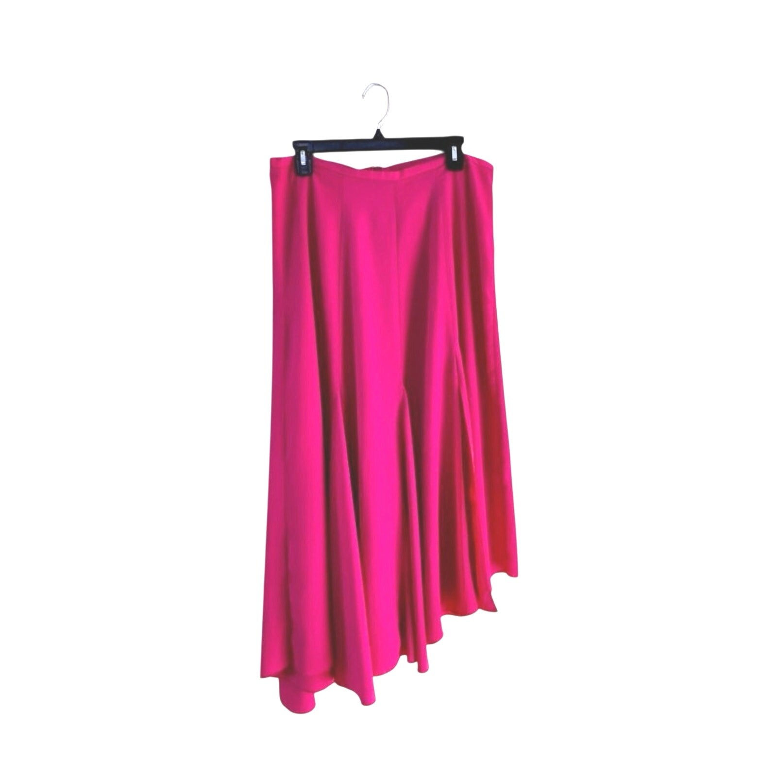 ASOS Pink Asymmetrical Midi Skirt Slit Draped Flowy spring barbicore resort 12
