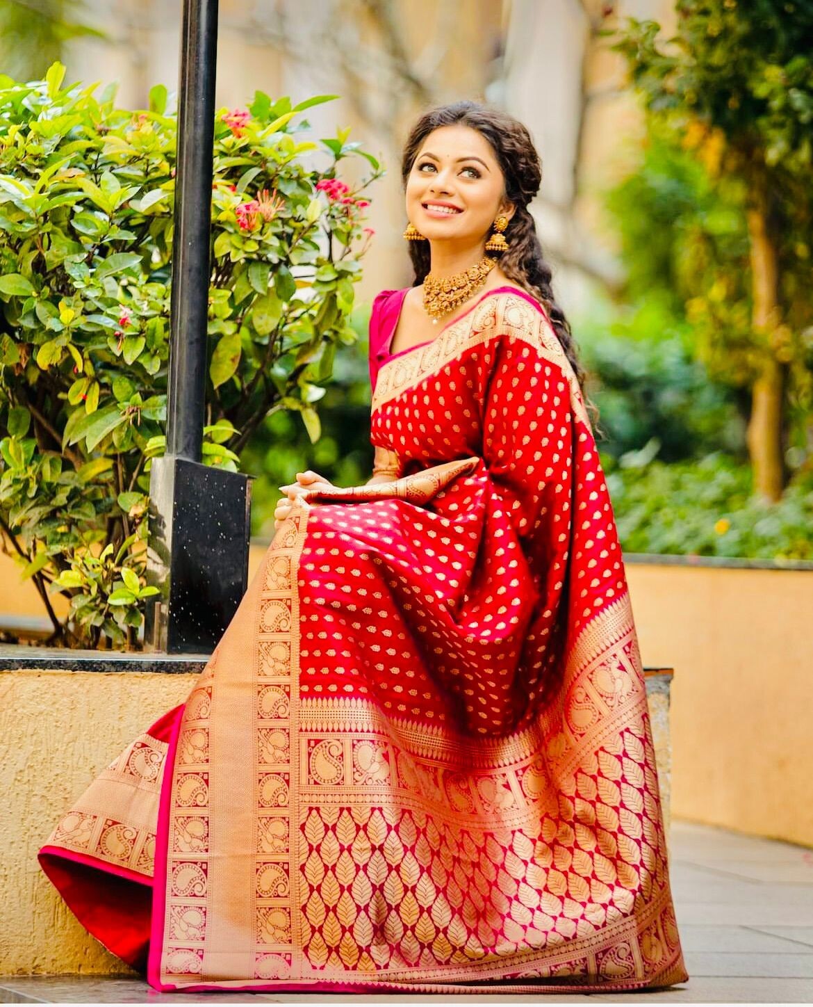 Pure Banarasi Copper Zari Weaving Work Saree Indian Party Wear Sari Wedding Wear