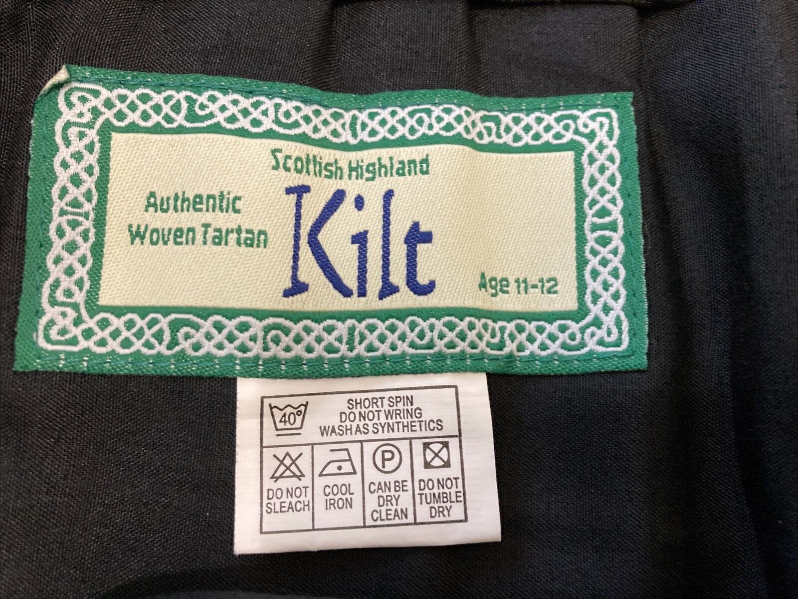 Authentic Woven Tartan Scottish Highland Kilt – Child Age 10-11