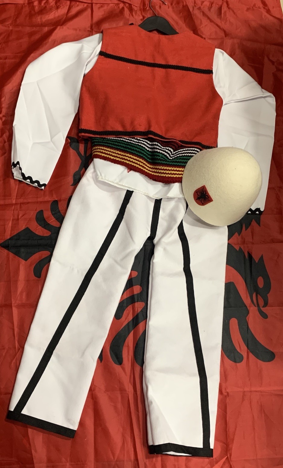 NEW ALBANIA TRADITIONAL FOLK COSTUME SUIT BOYS MEN-6-8 YEARS-HANDMADE